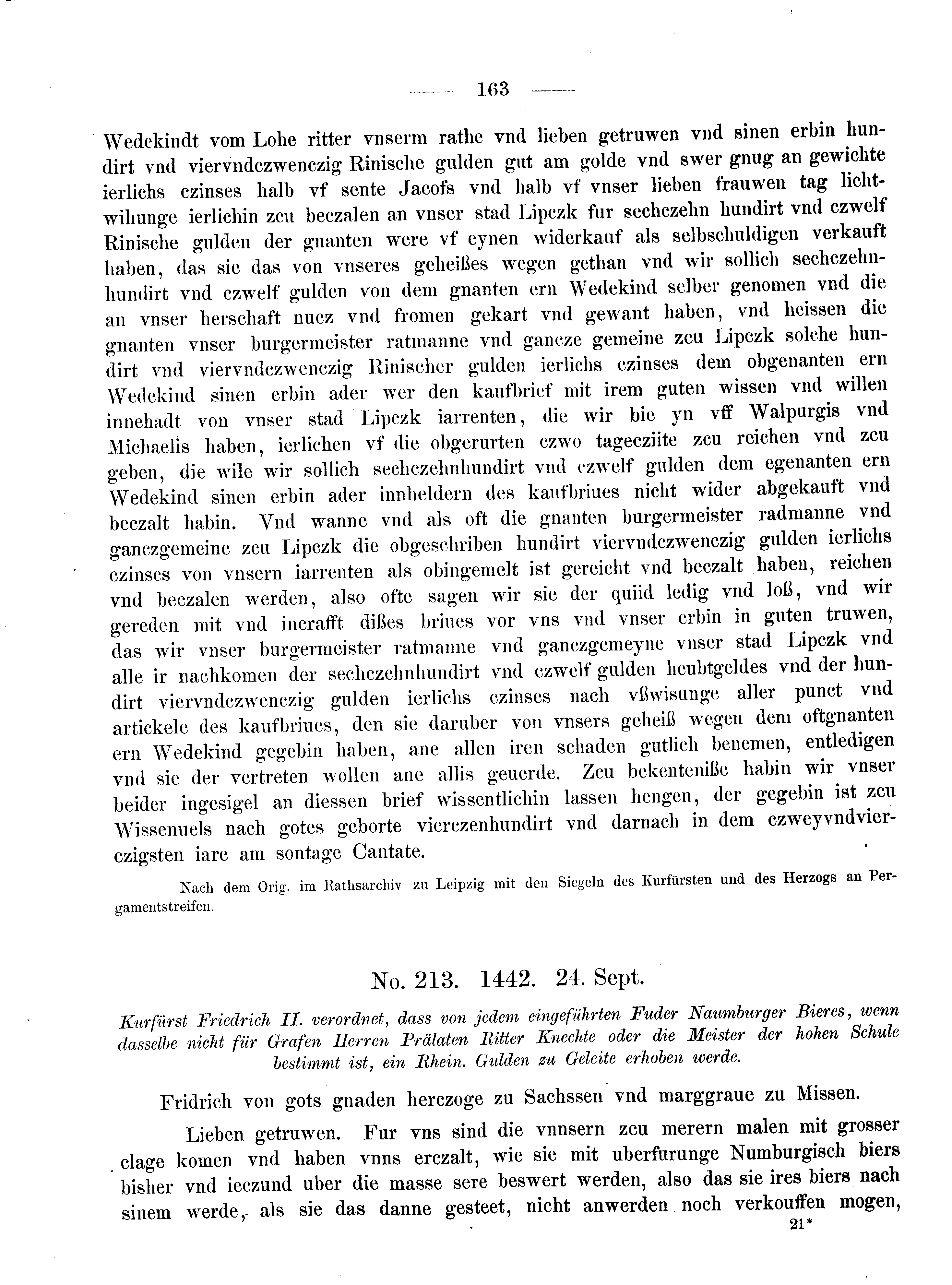 Historische Urkunde Seite 163 aus Band cds2_08