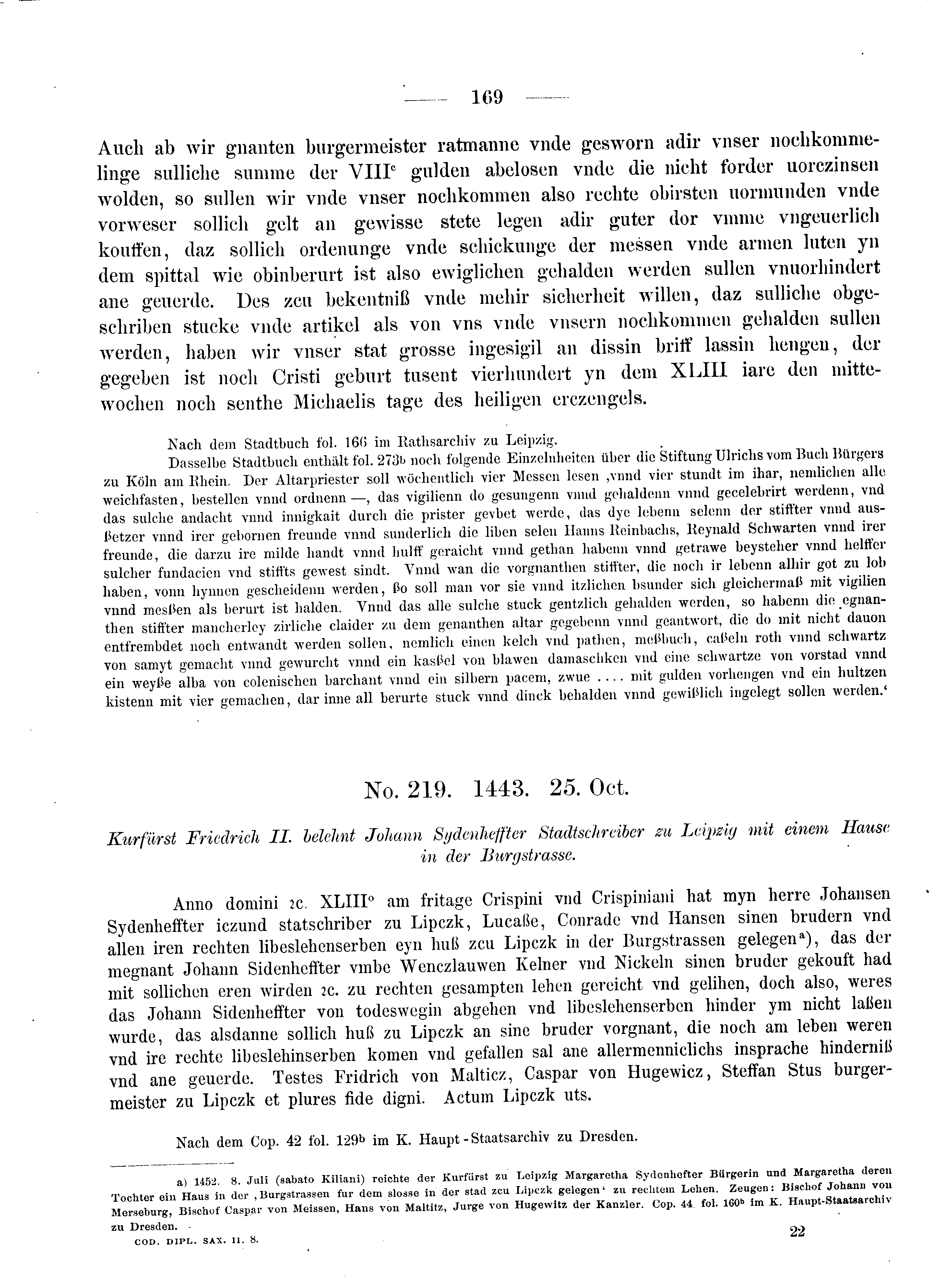 Historische Urkunde Seite 169 aus Band cds2_08