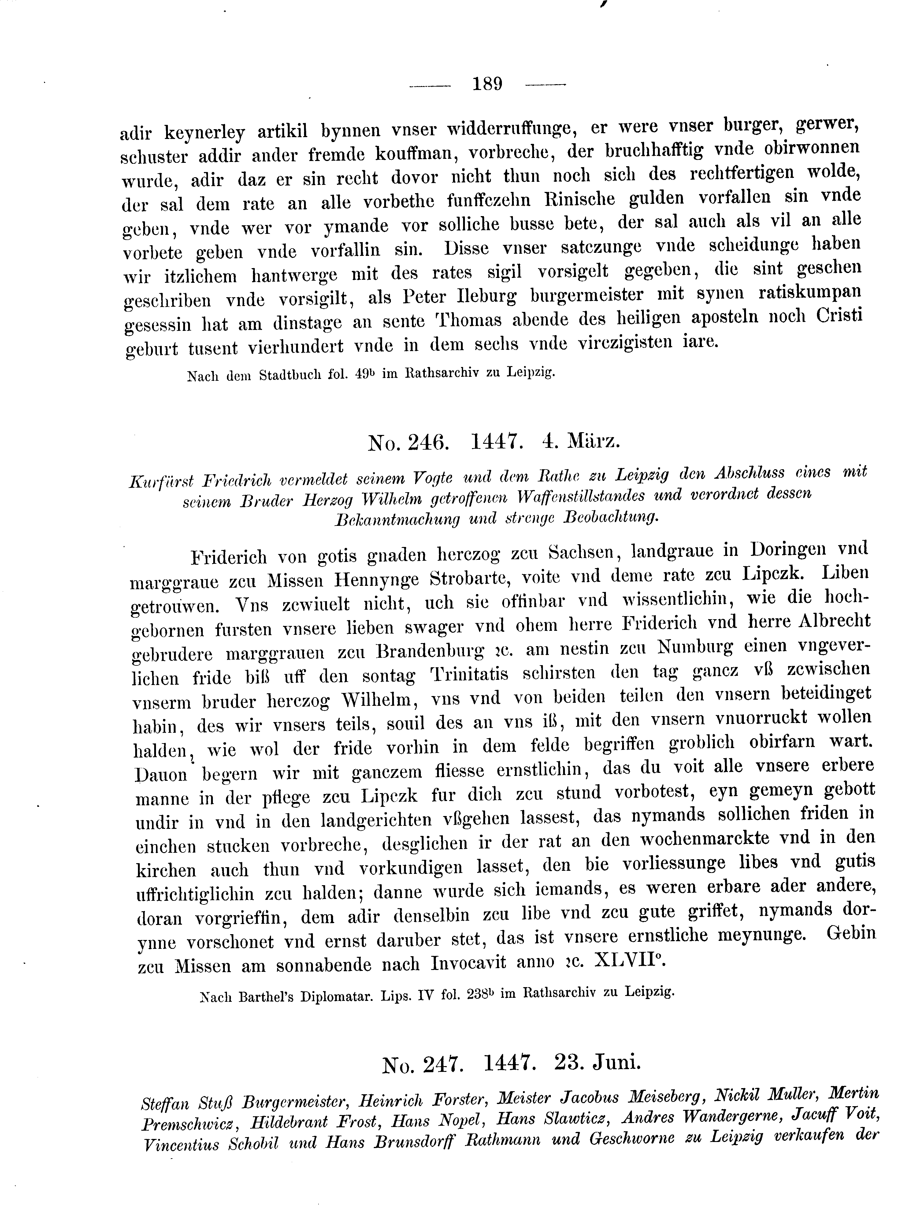 Historische Urkunde Seite 189 aus Band cds2_08