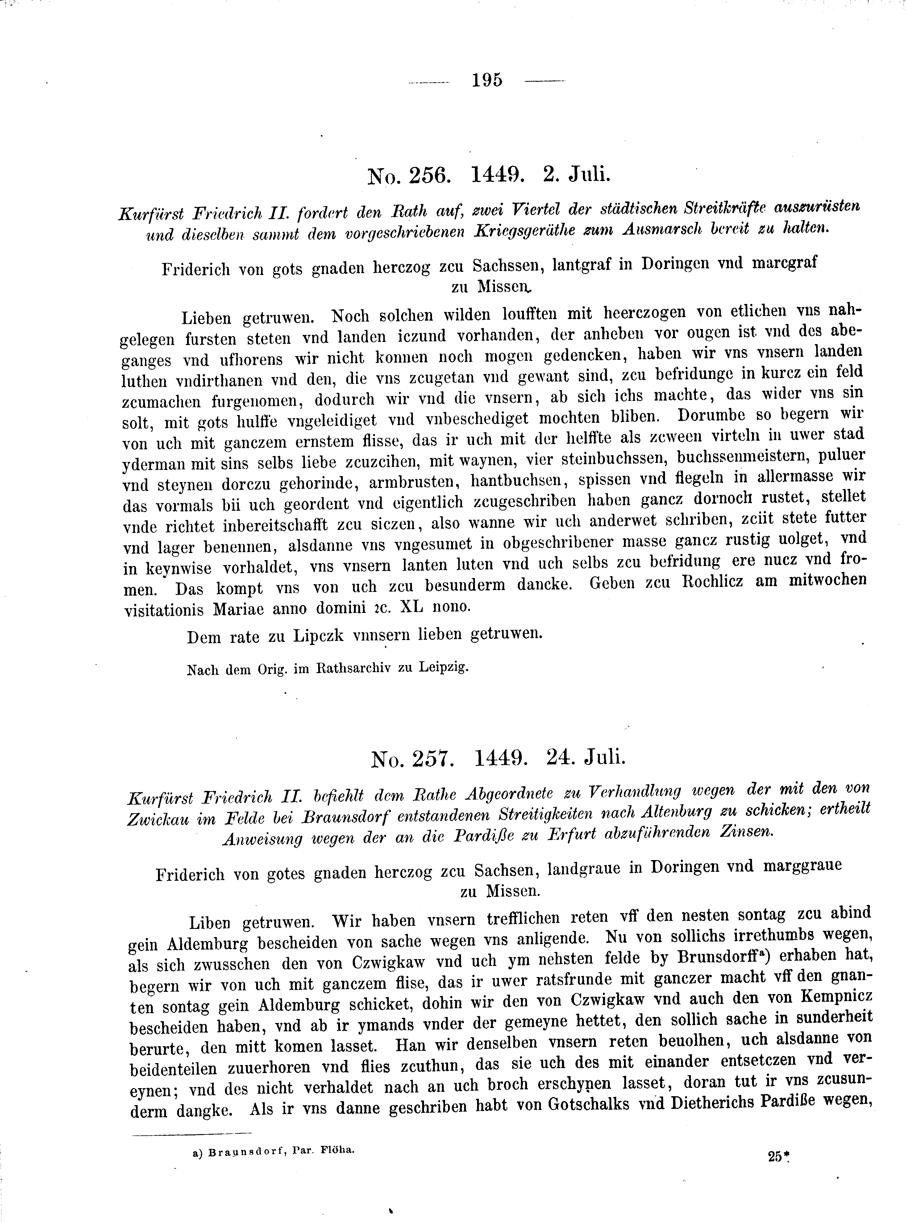 Historische Urkunde Seite 195 aus Band cds2_08