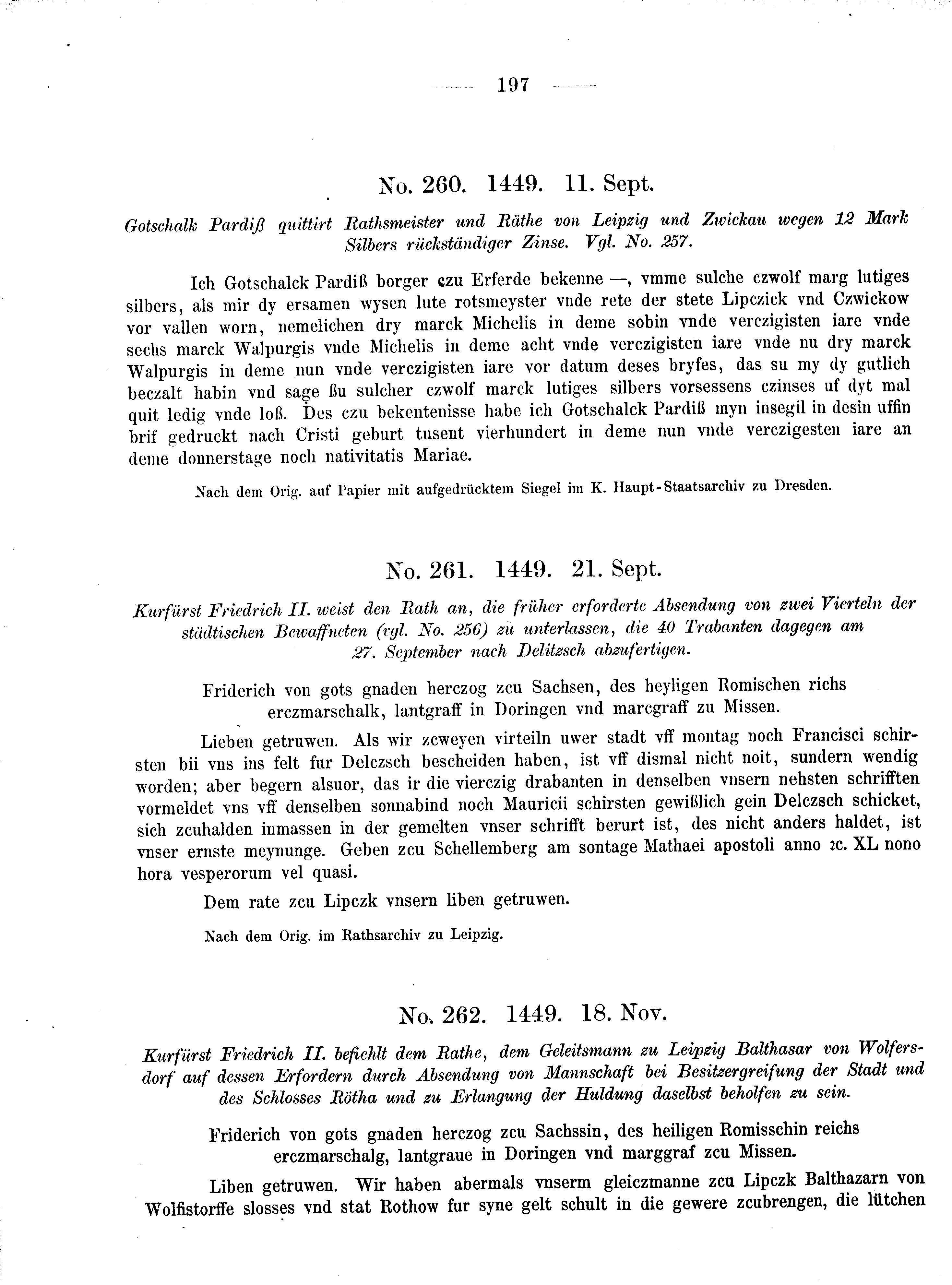 Historische Urkunde Seite 197 aus Band cds2_08