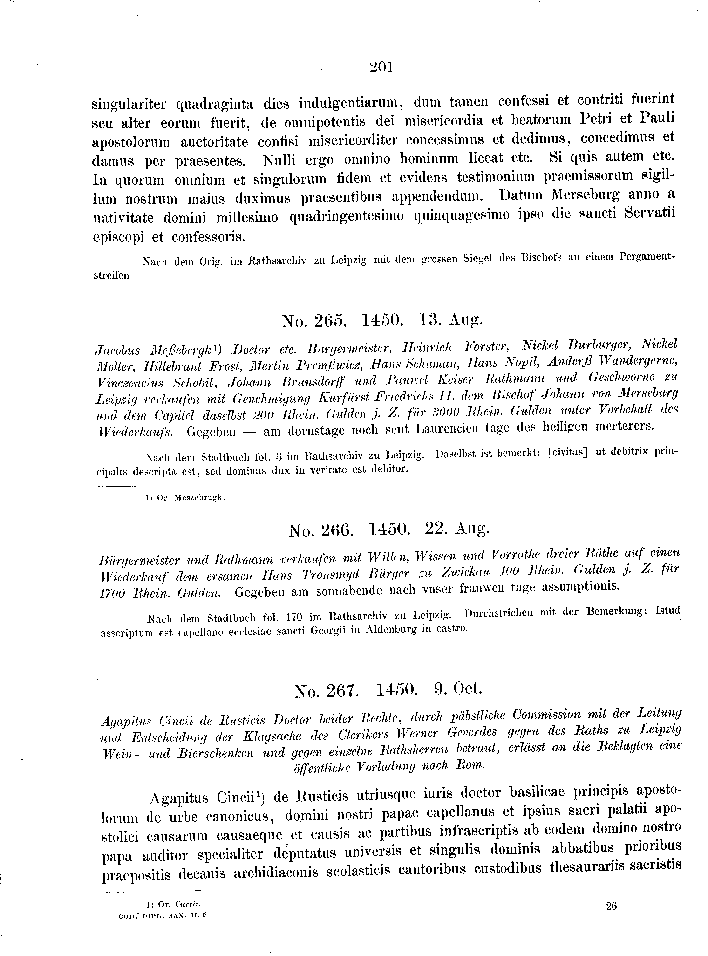 Historische Urkunde Seite 201 aus Band cds2_08