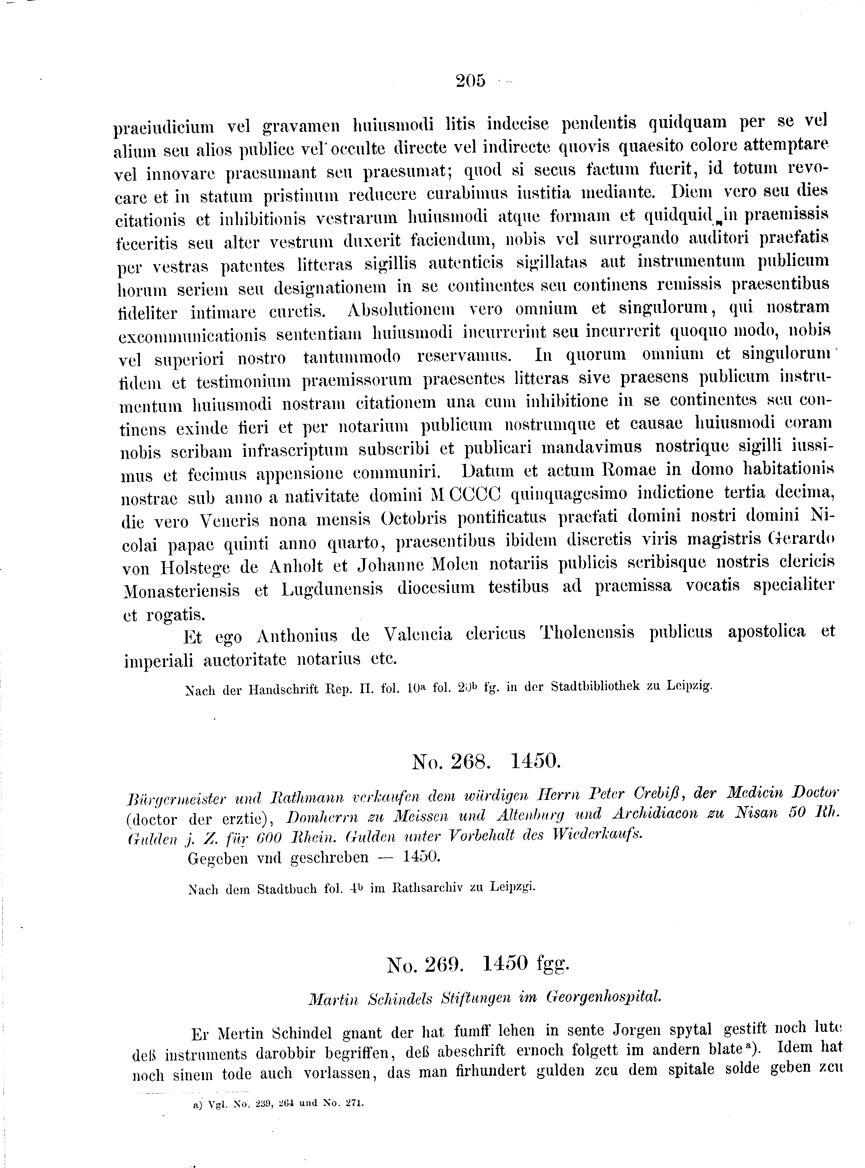 Historische Urkunde Seite 205 aus Band cds2_08