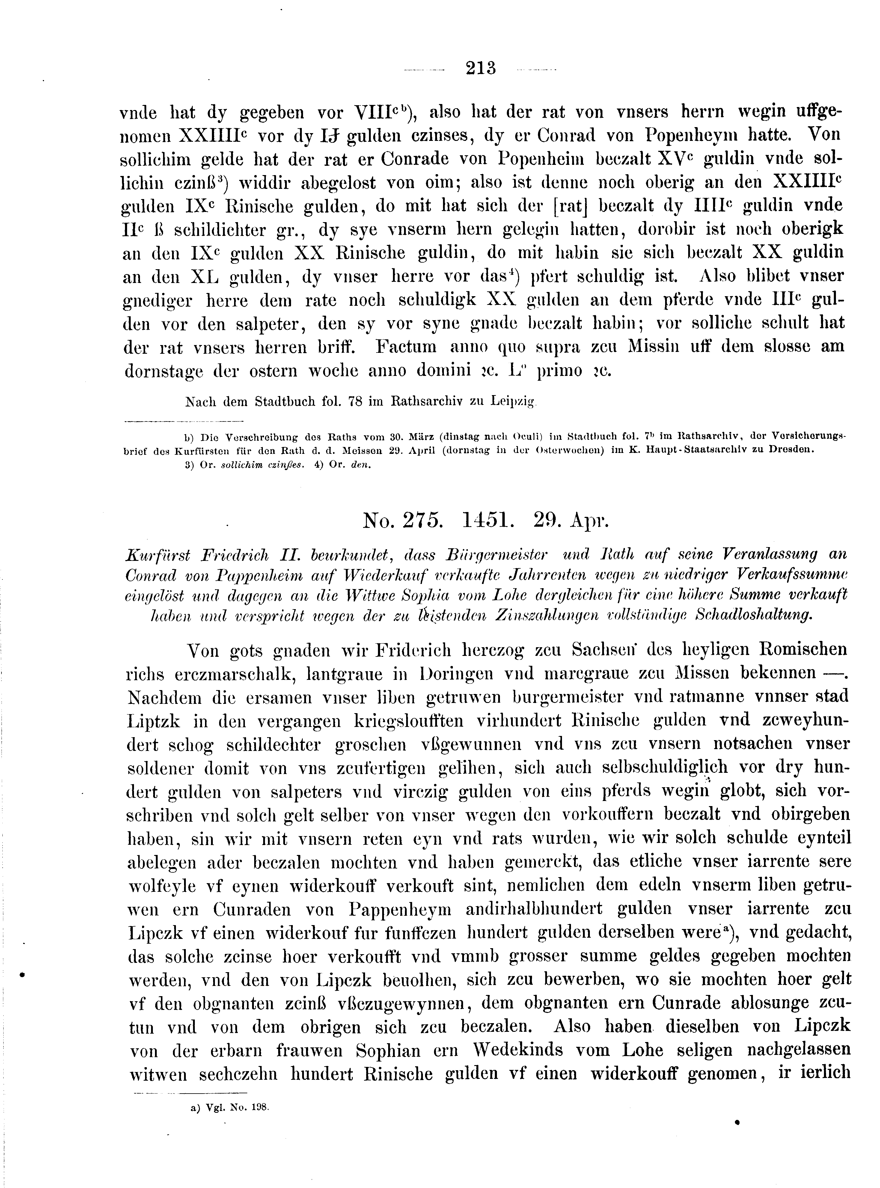 Historische Urkunde Seite 213 aus Band cds2_08