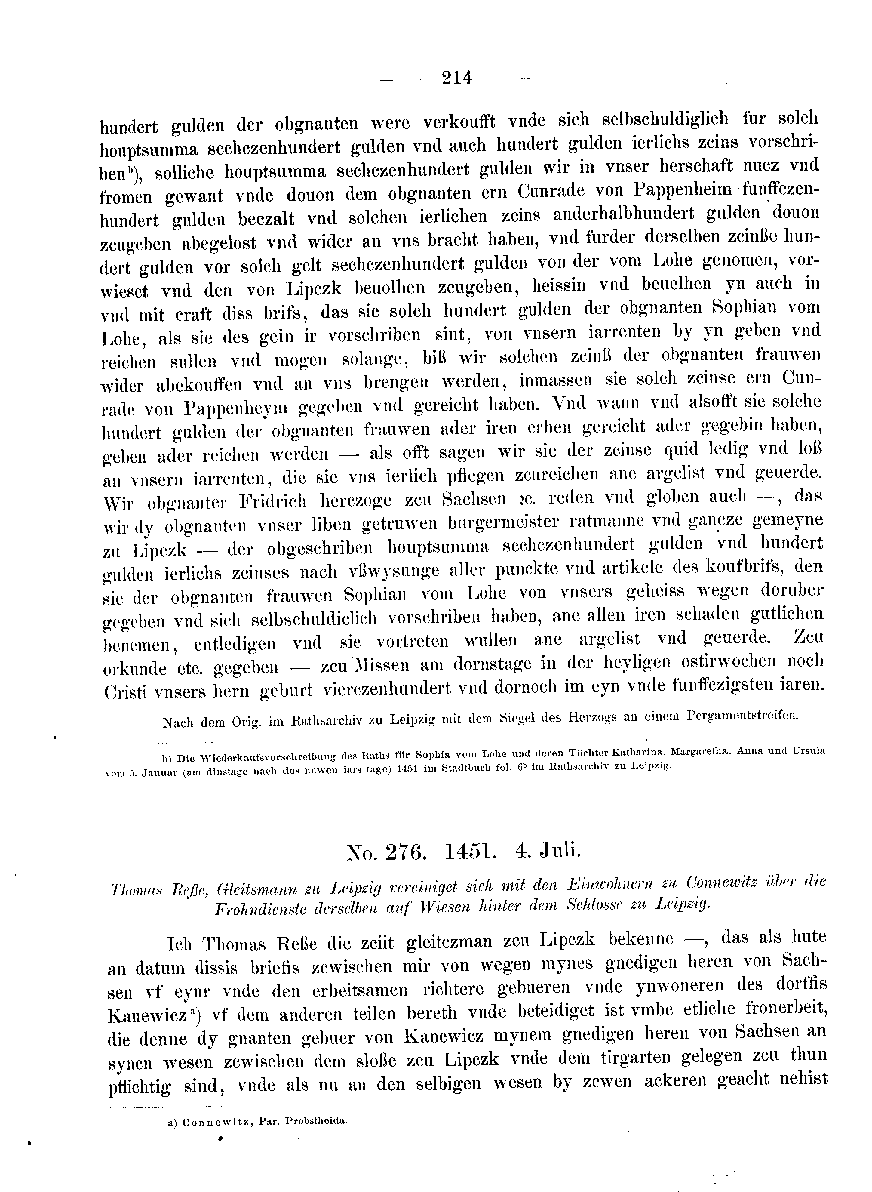 Historische Urkunde Seite 214 aus Band cds2_08