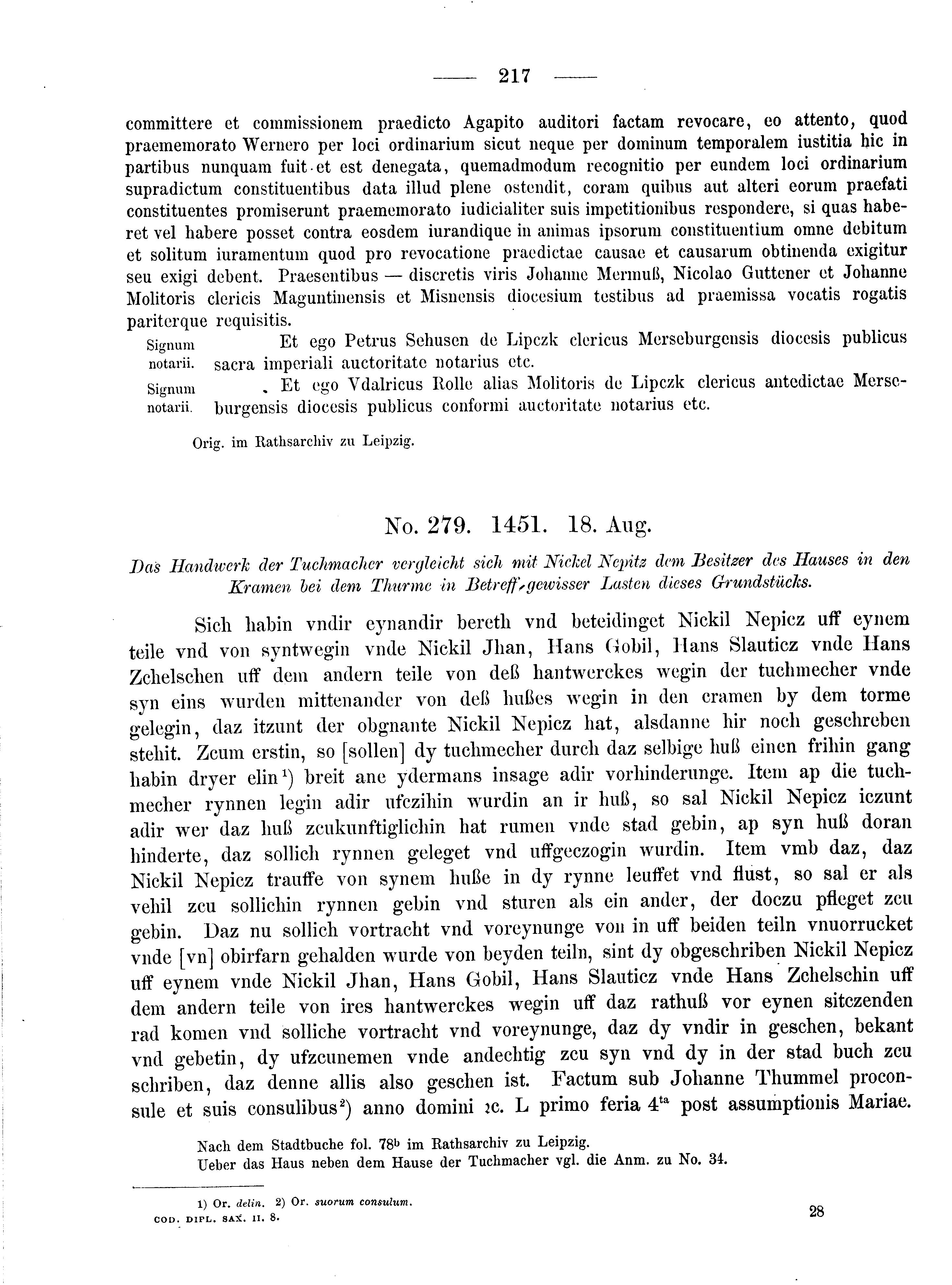 Historische Urkunde Seite 217 aus Band cds2_08