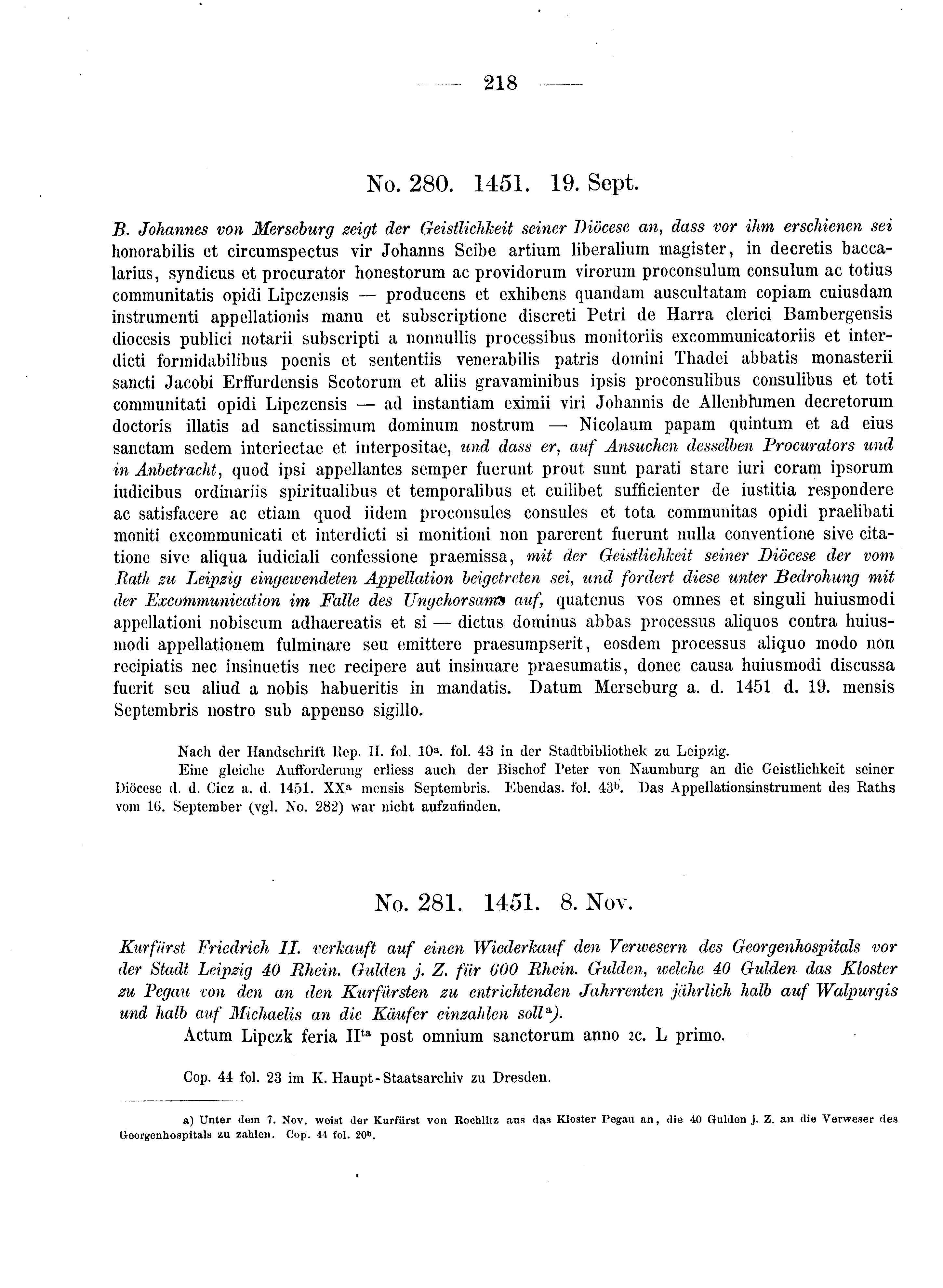 Historische Urkunde Seite 218 aus Band cds2_08