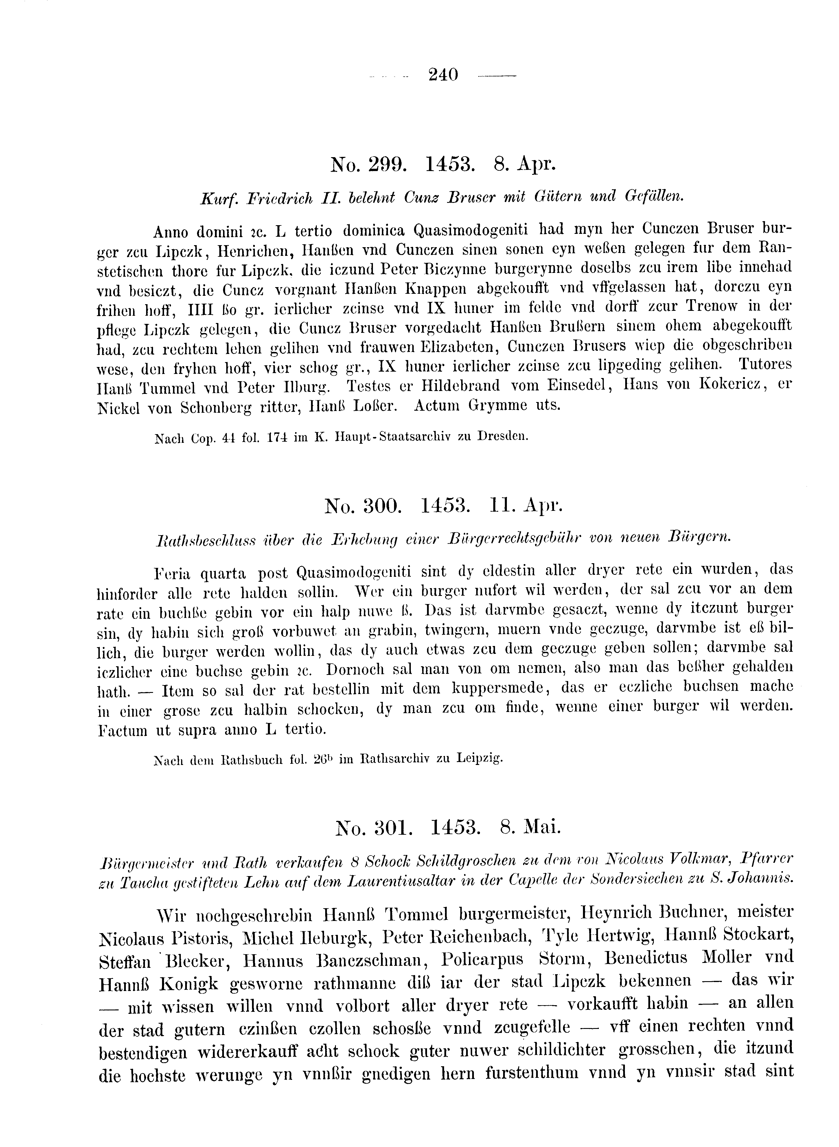 Historische Urkunde Seite 240 aus Band cds2_08