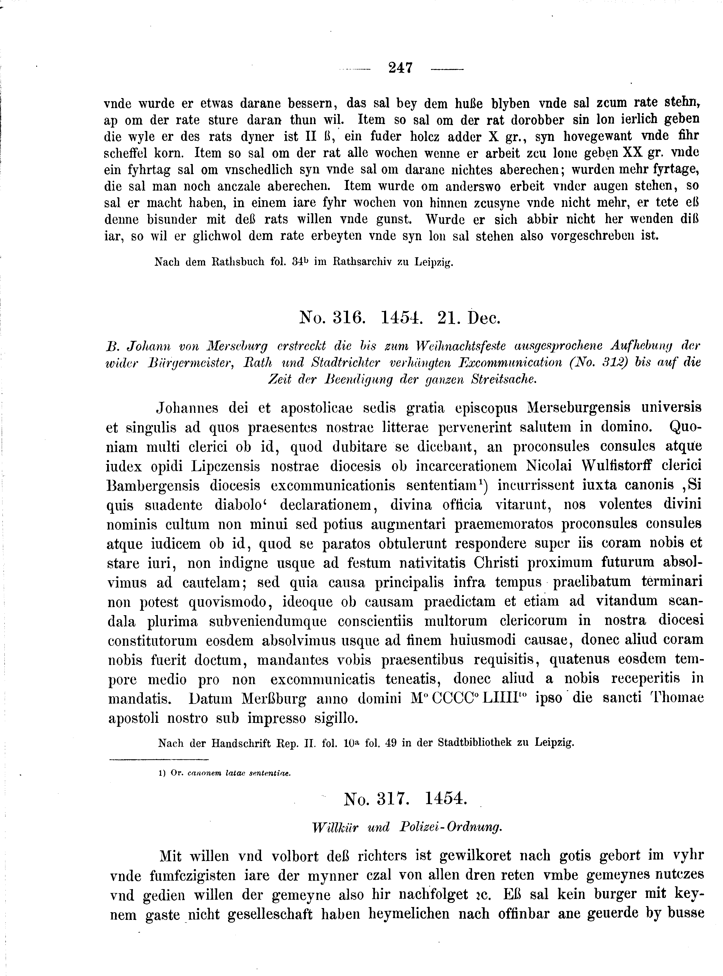 Historische Urkunde Seite 247 aus Band cds2_08