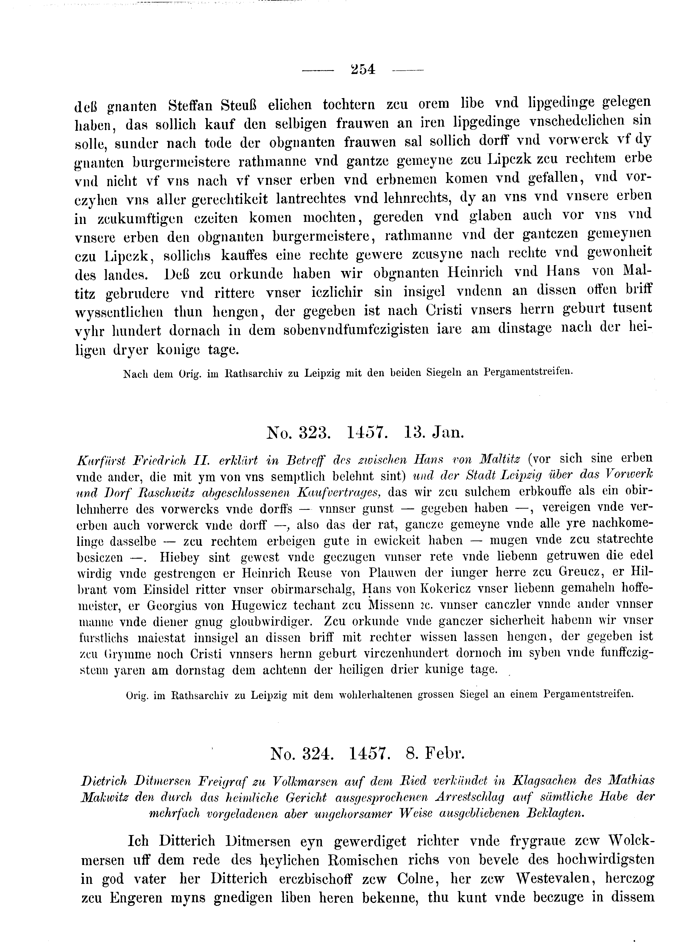 Historische Urkunde Seite 254 aus Band cds2_08