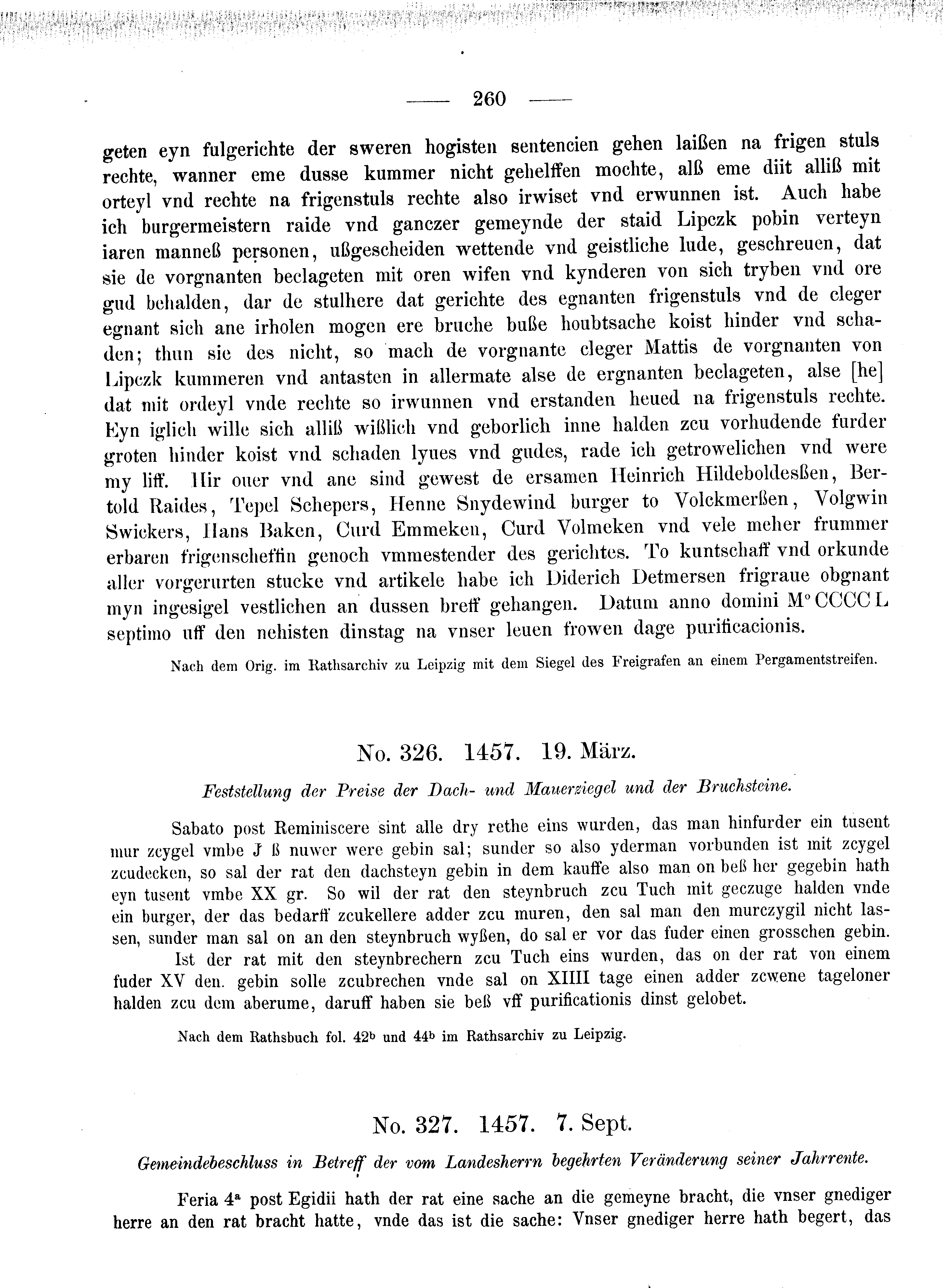 Historische Urkunde Seite 260 aus Band cds2_08