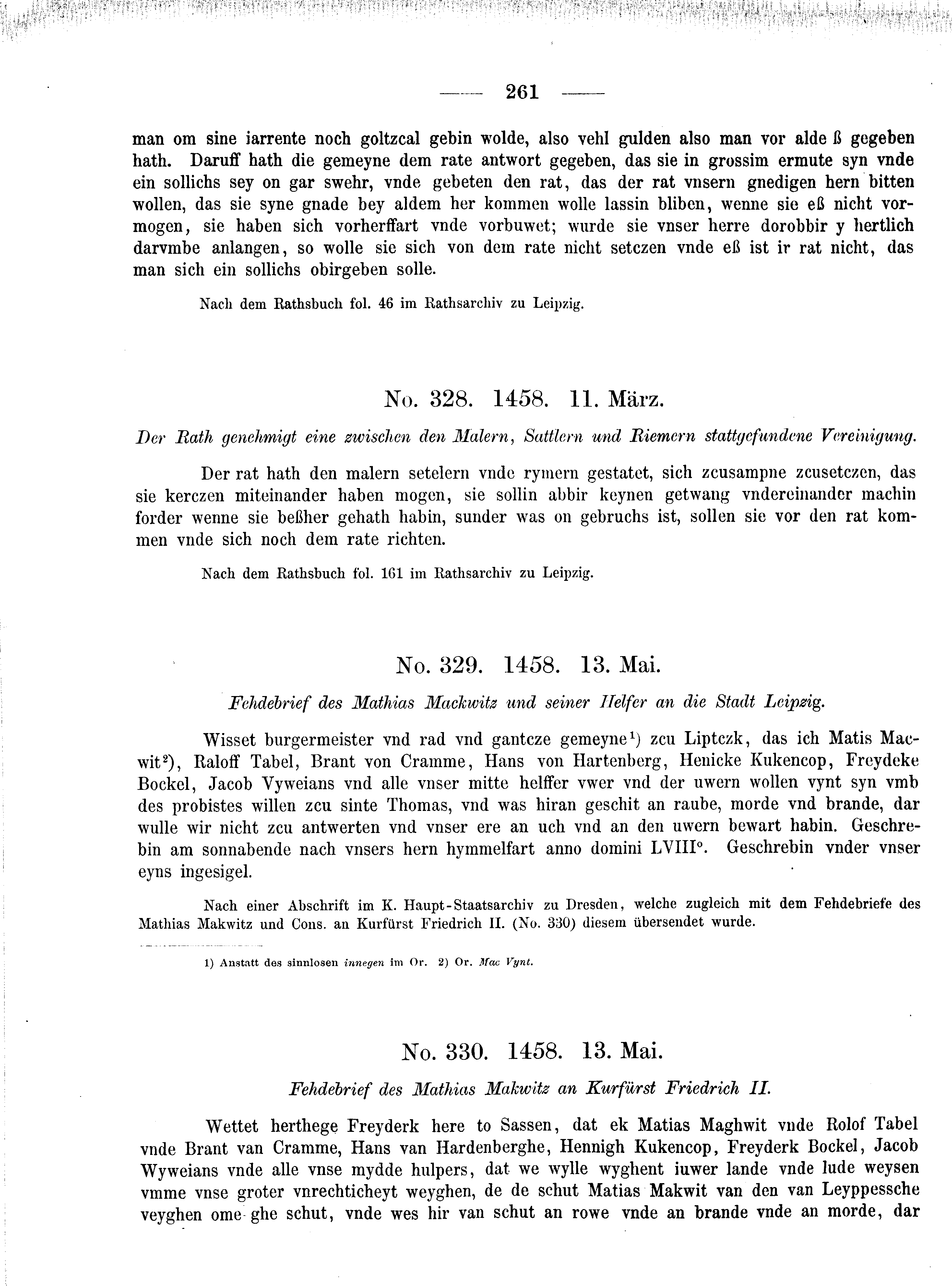 Historische Urkunde Seite 261 aus Band cds2_08