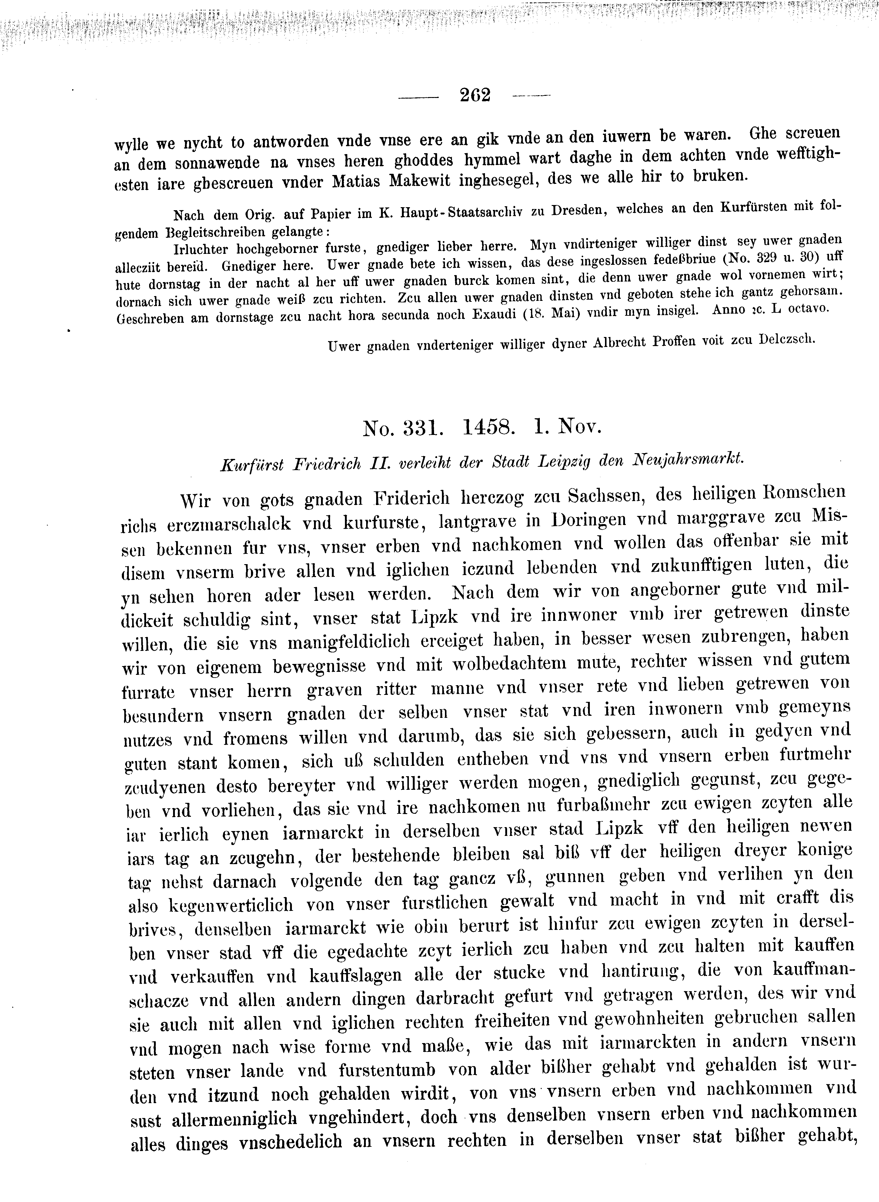 Historische Urkunde Seite 262 aus Band cds2_08