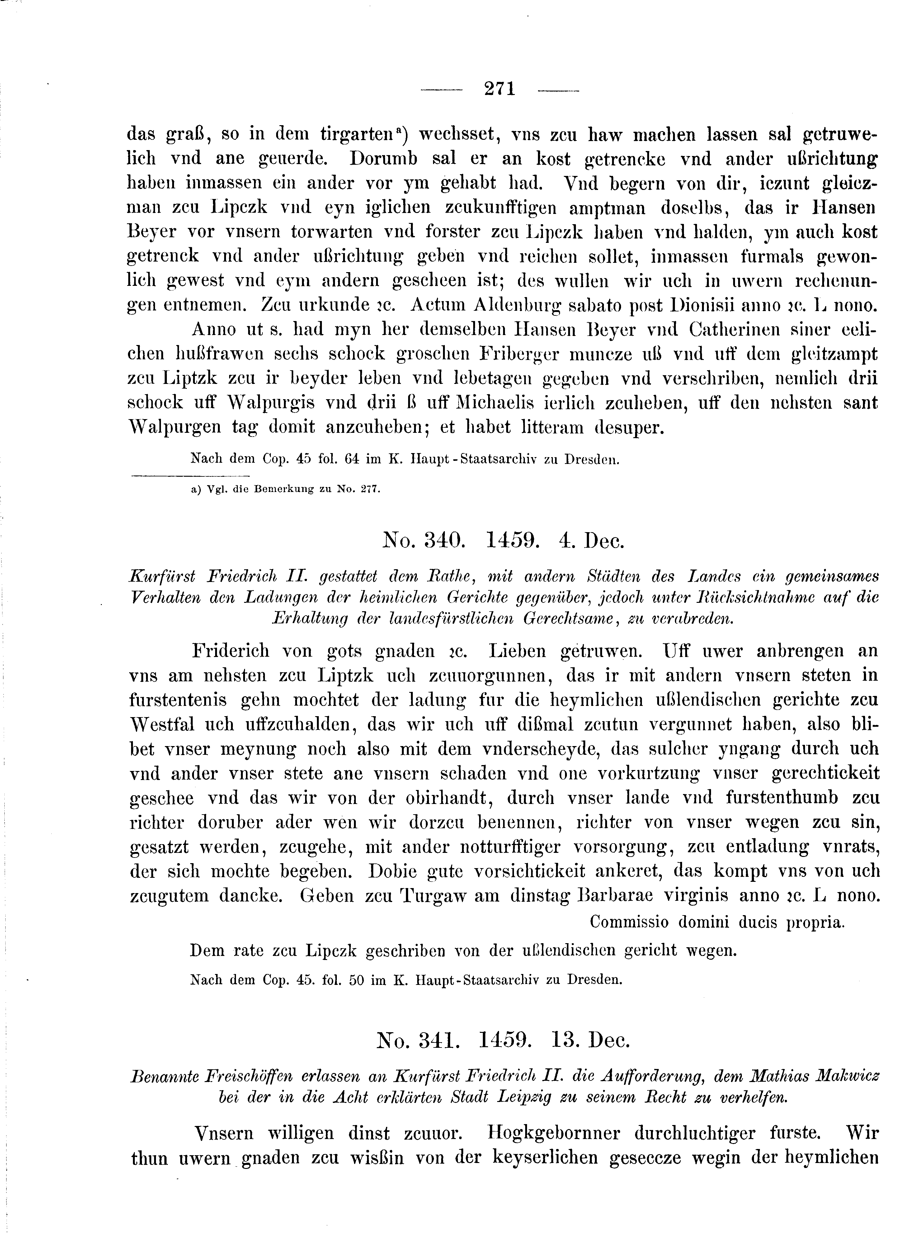 Historische Urkunde Seite 271 aus Band cds2_08