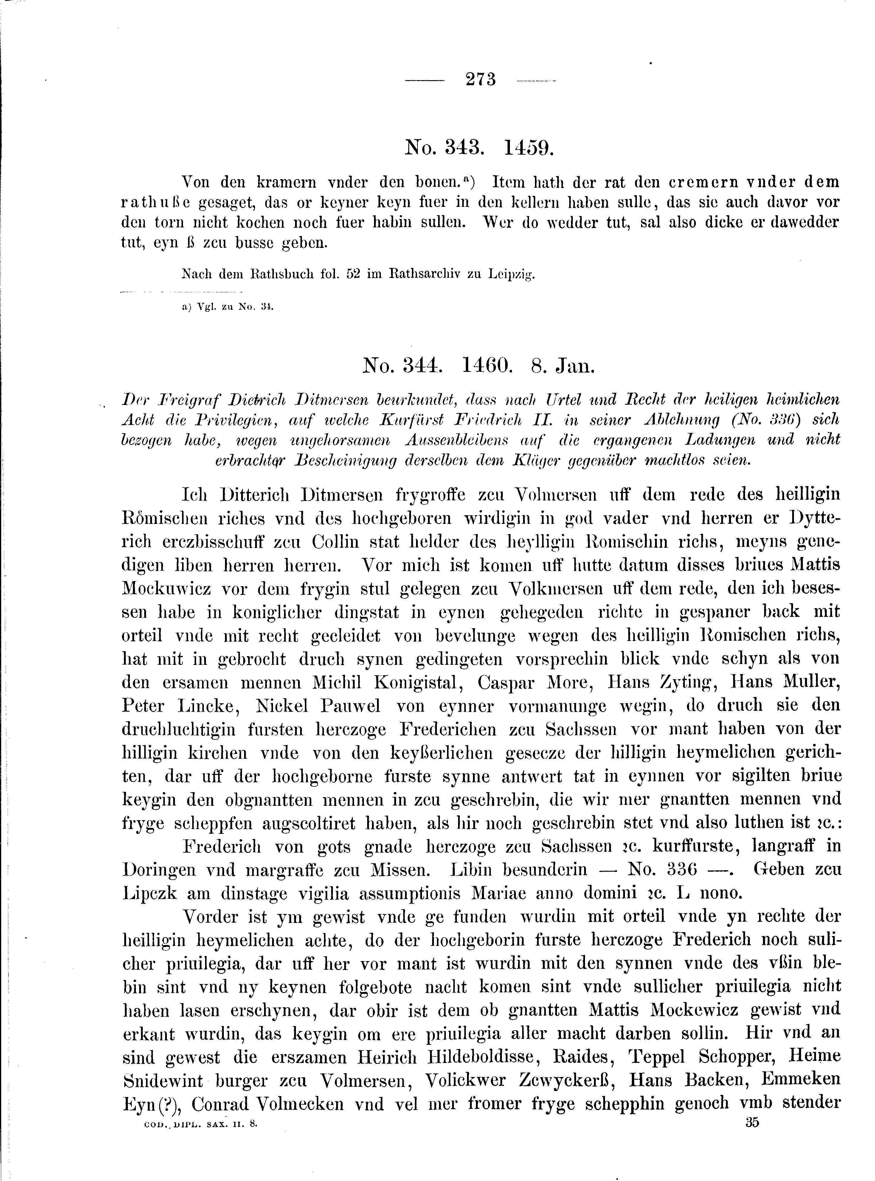 Historische Urkunde Seite 273 aus Band cds2_08