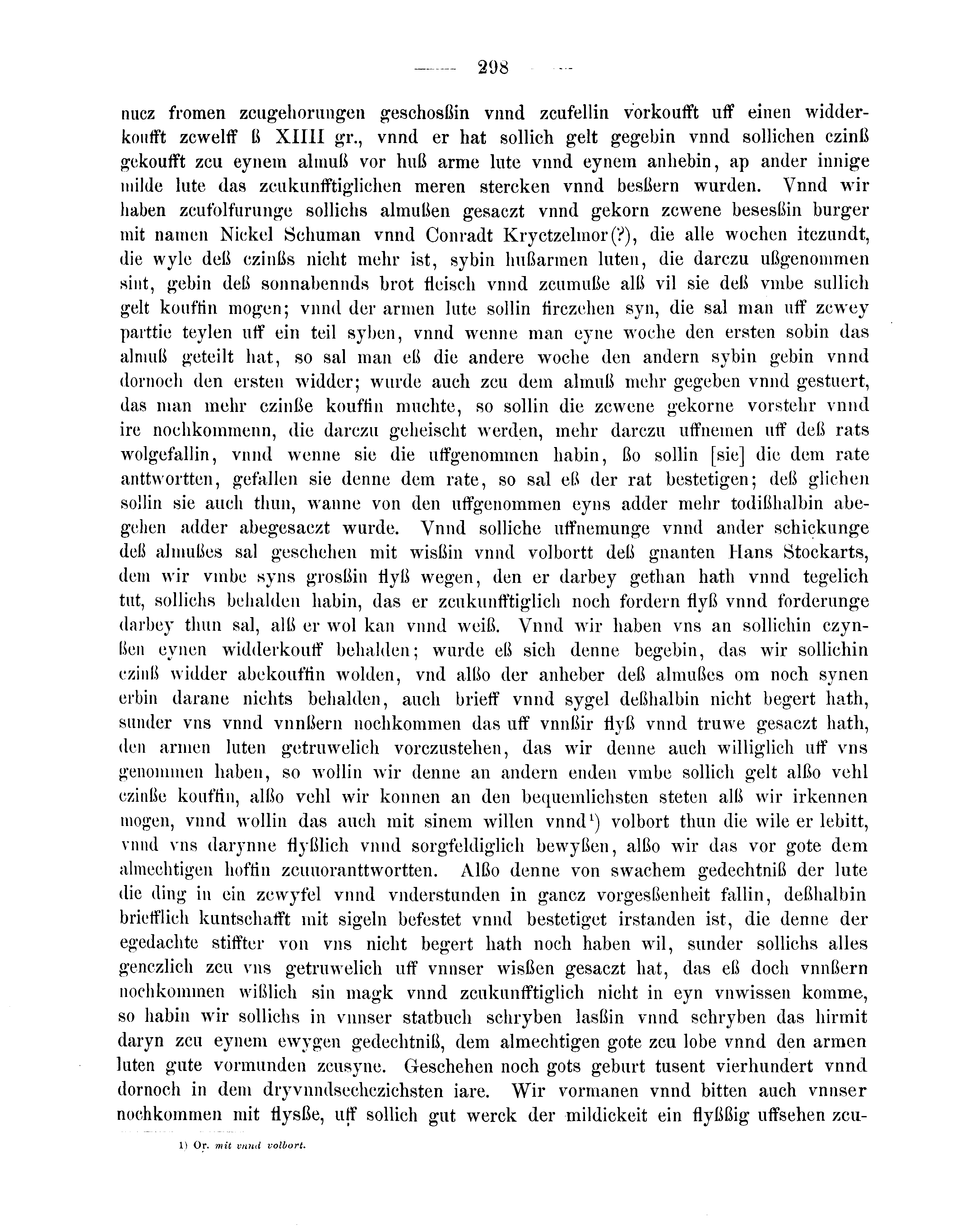 Historische Urkunde Seite 298 aus Band cds2_08