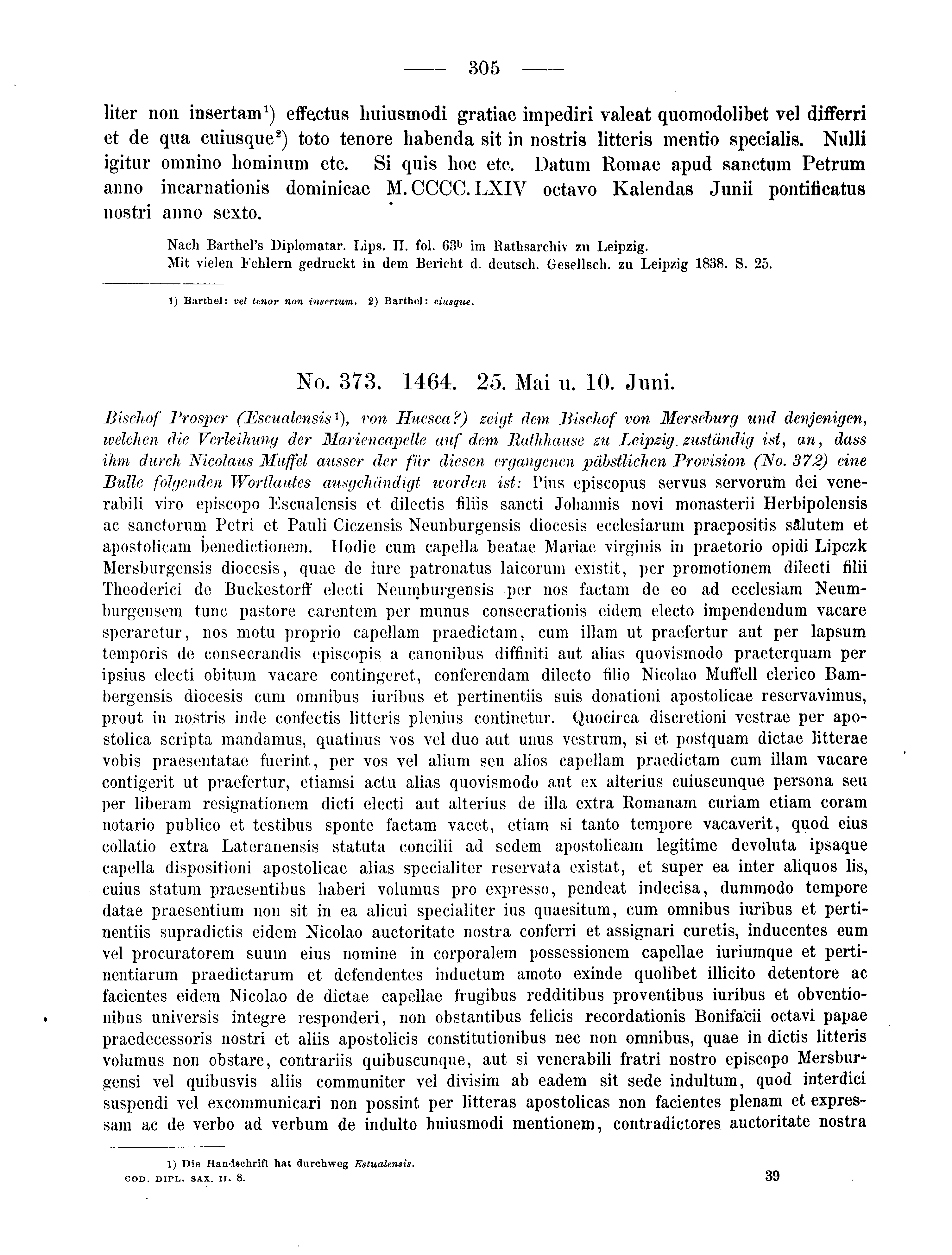 Historische Urkunde Seite 305 aus Band cds2_08