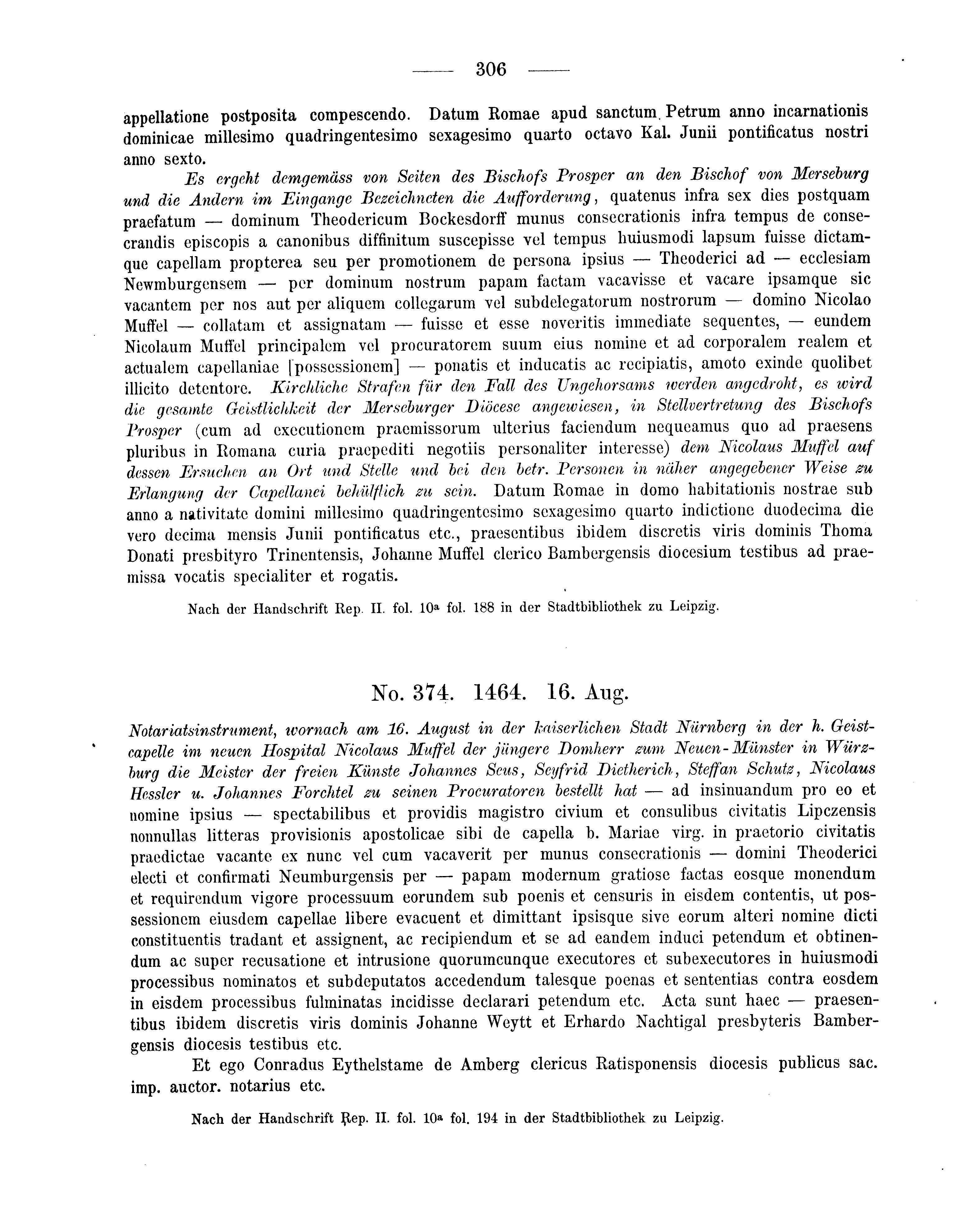 Historische Urkunde Seite 306 aus Band cds2_08