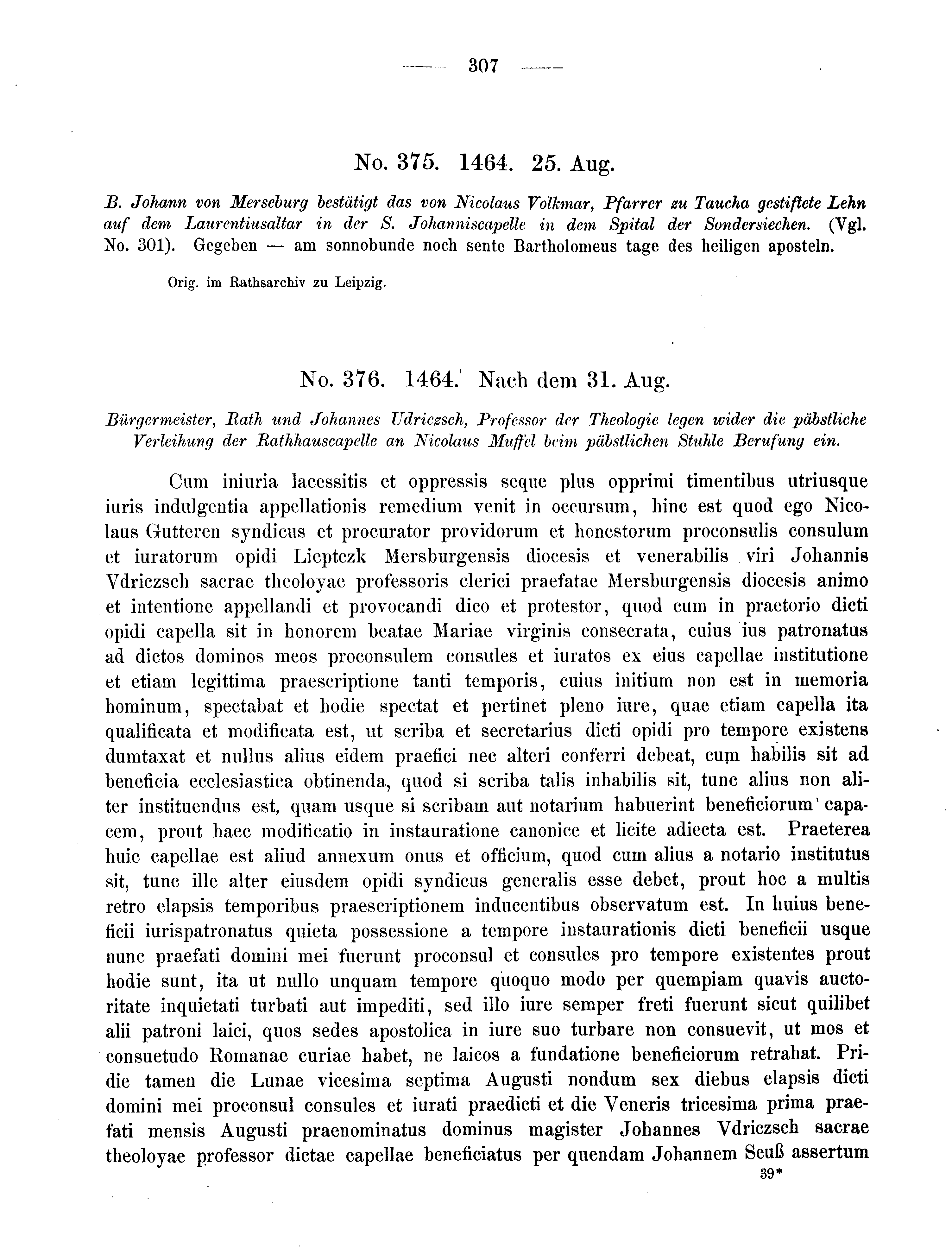 Historische Urkunde Seite 307 aus Band cds2_08