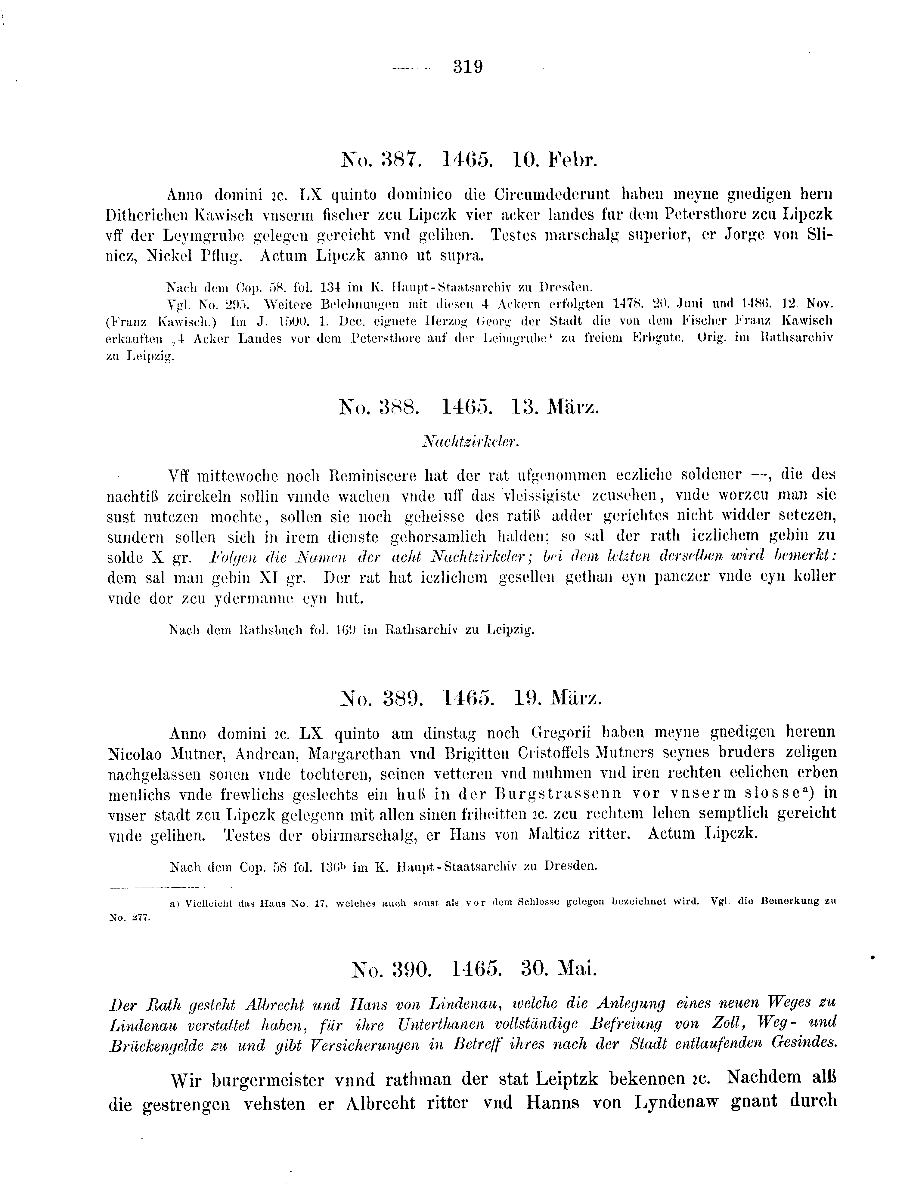 Historische Urkunde Seite 319 aus Band cds2_08
