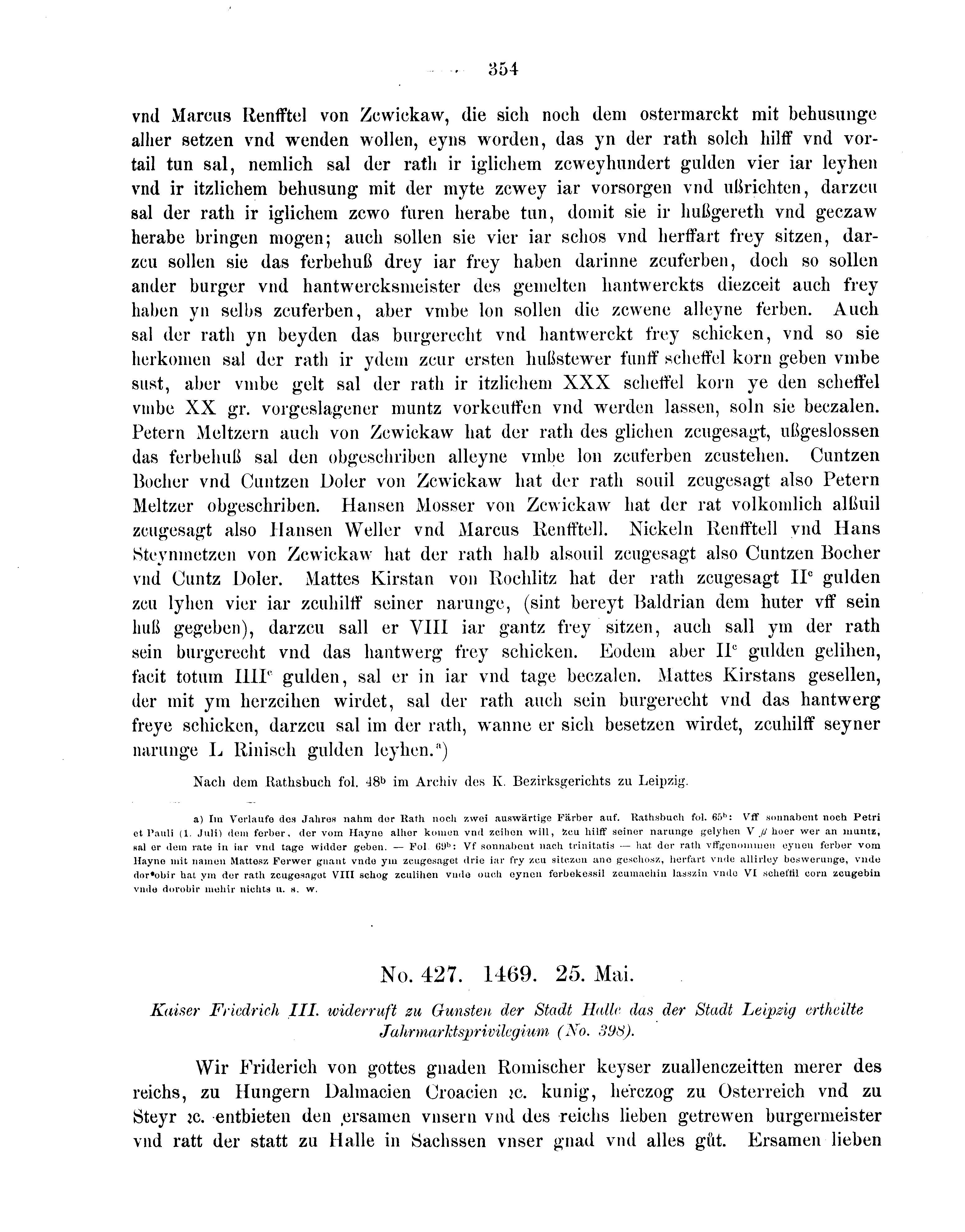 Historische Urkunde Seite 354 aus Band cds2_08