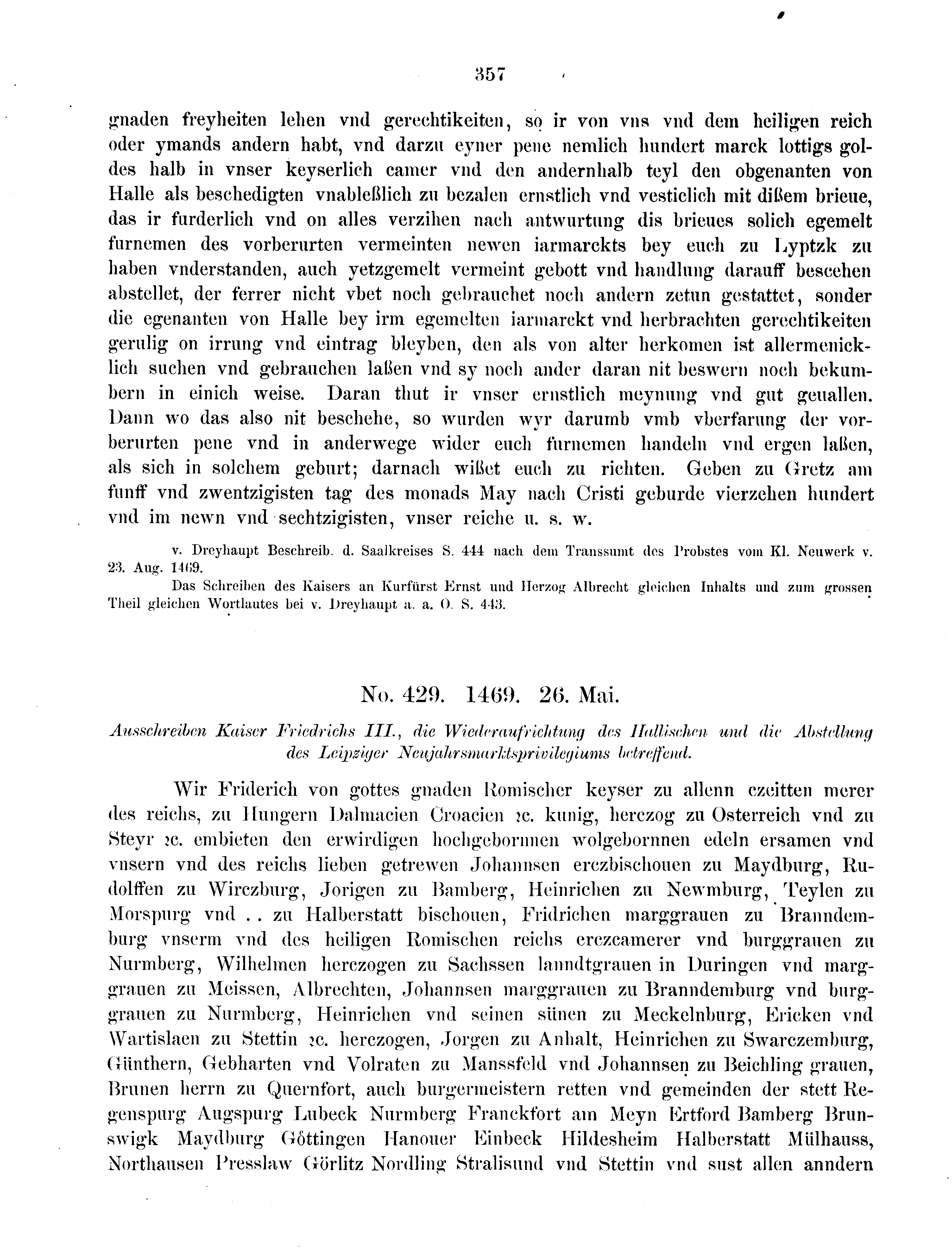 Historische Urkunde Seite 357 aus Band cds2_08