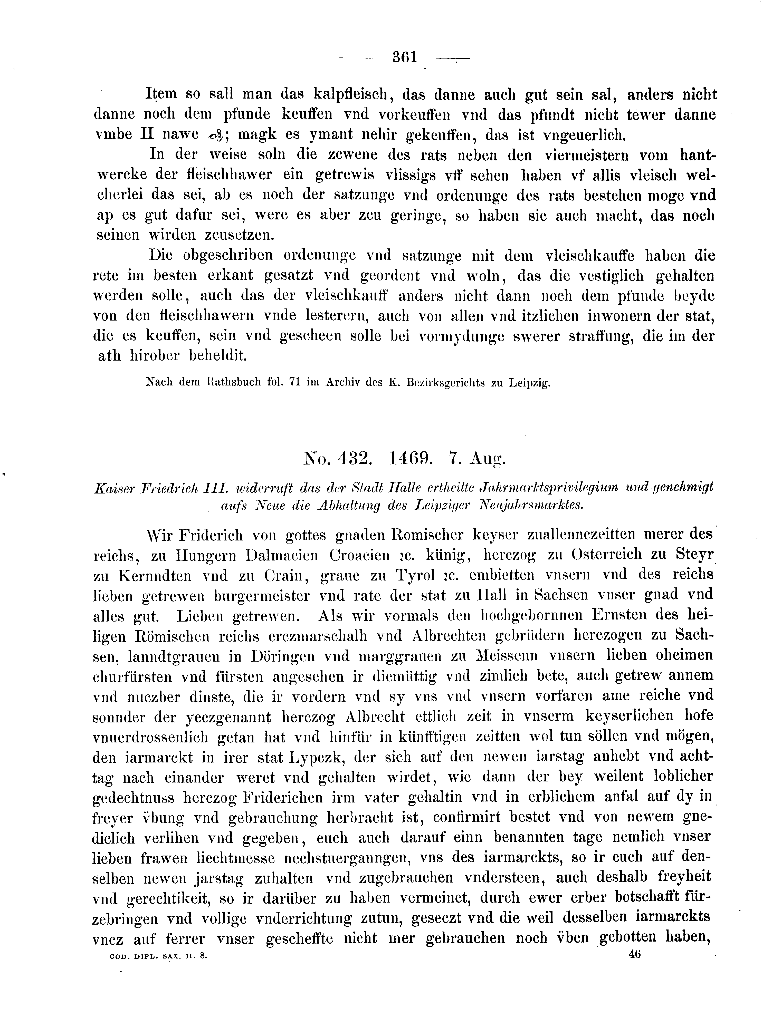 Historische Urkunde Seite 361 aus Band cds2_08