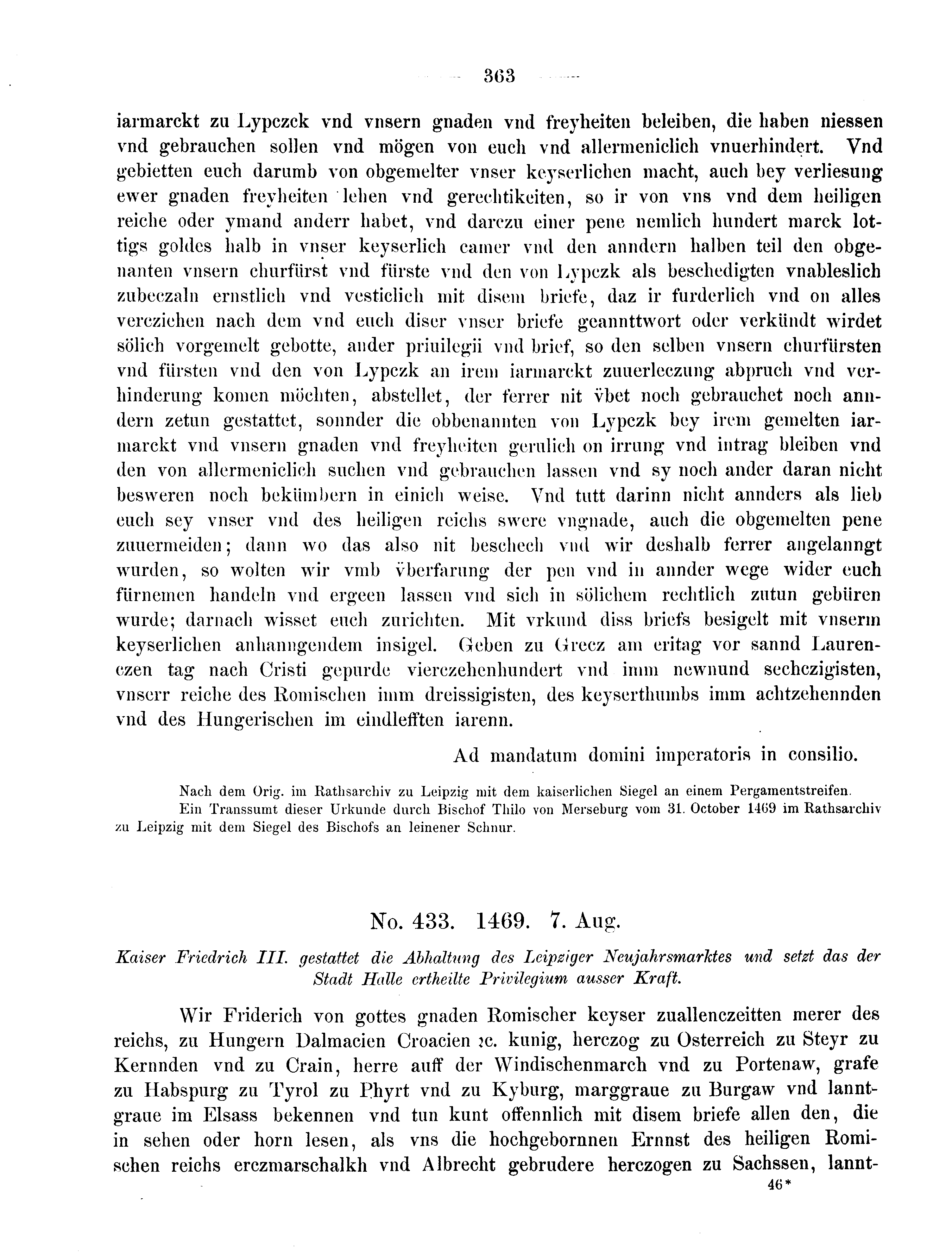 Historische Urkunde Seite 363 aus Band cds2_08