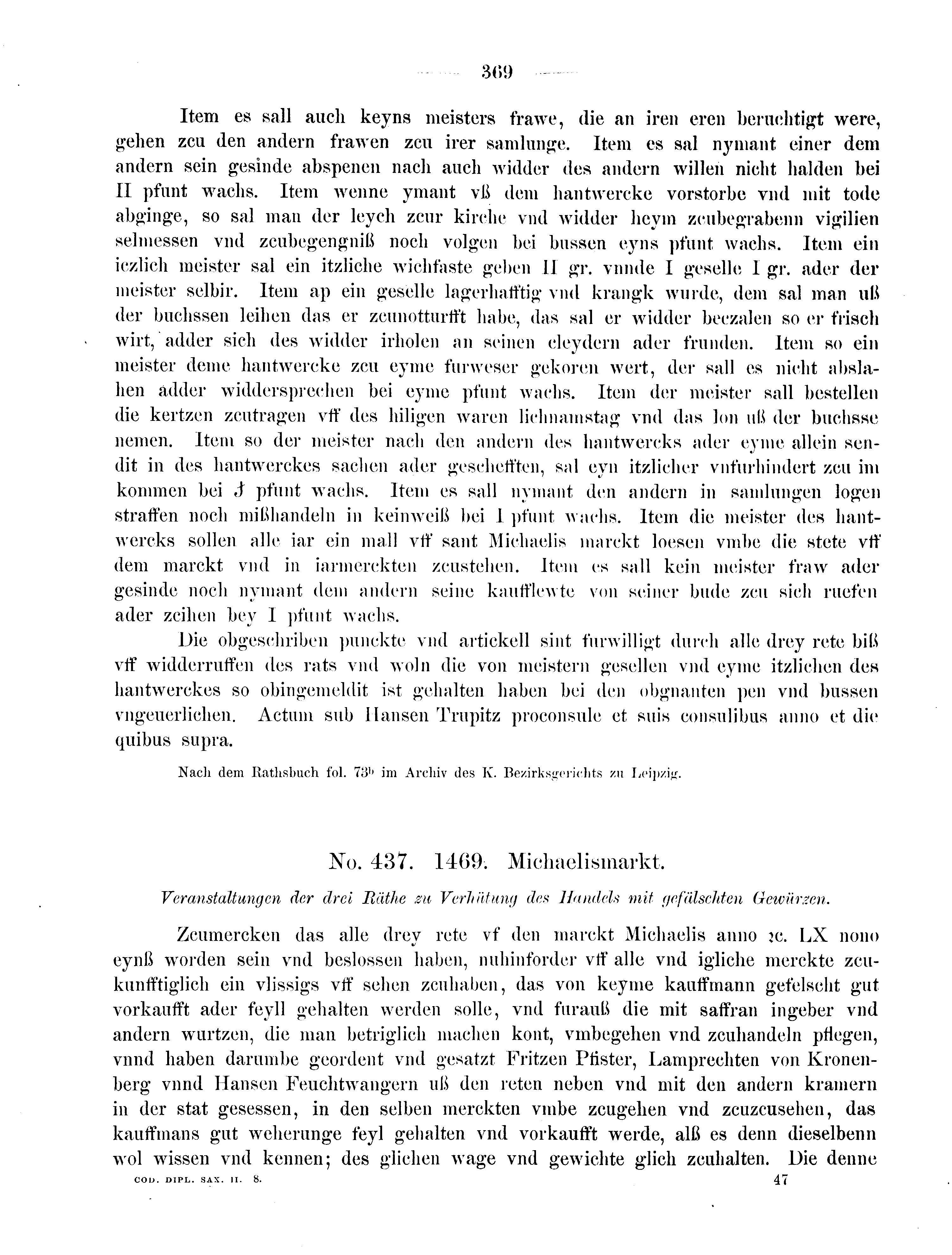 Historische Urkunde Seite 369 aus Band cds2_08
