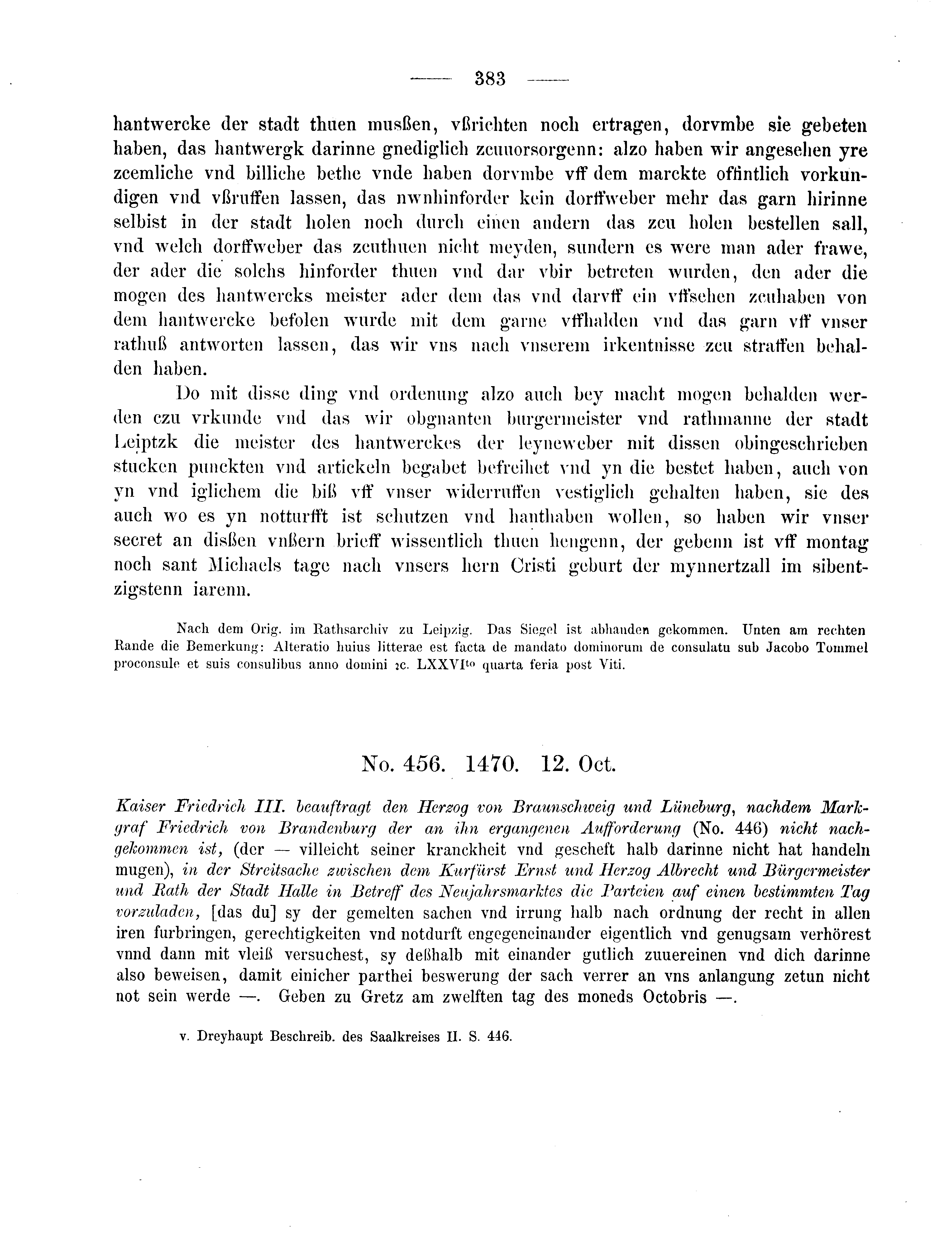 Historische Urkunde Seite 383 aus Band cds2_08