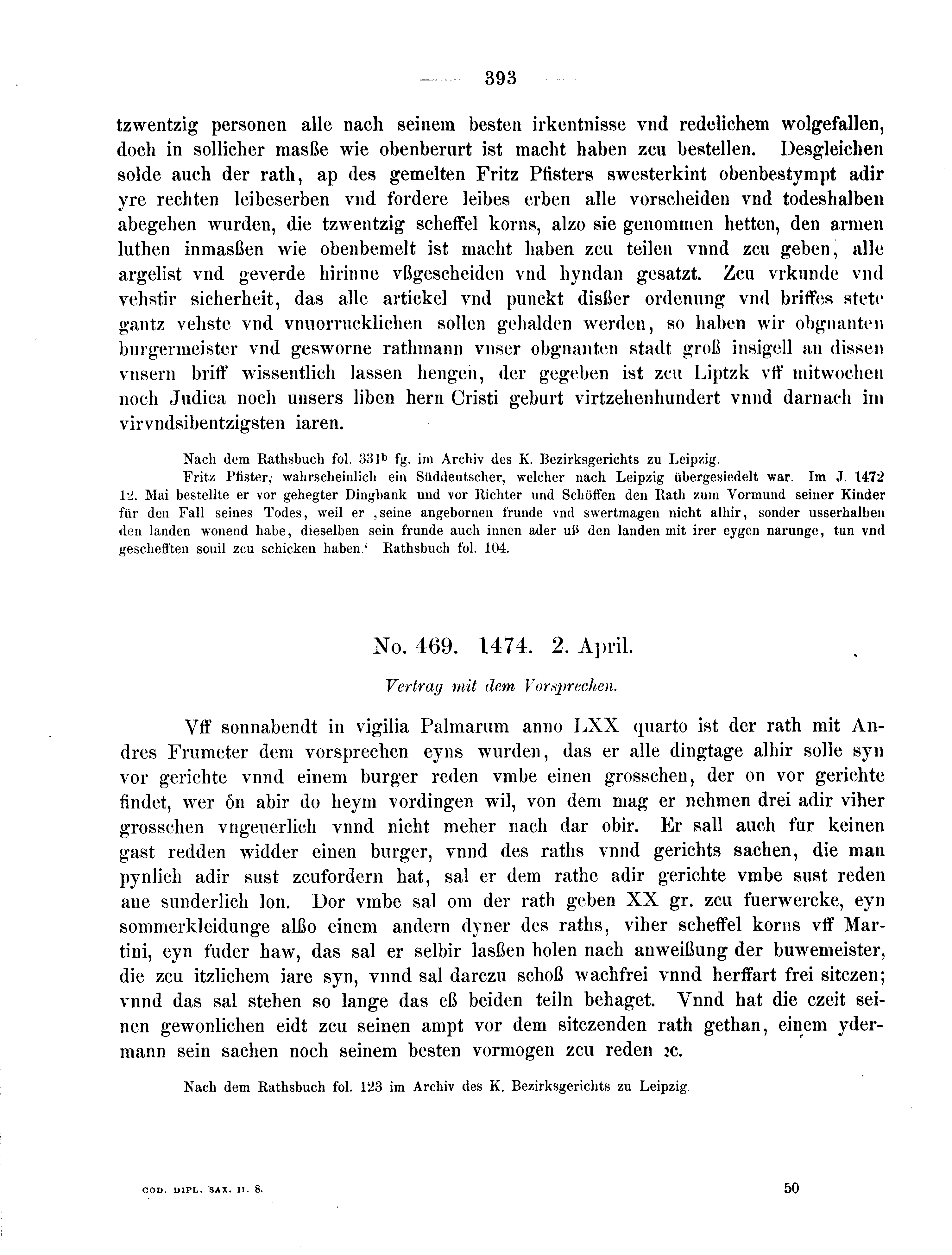 Historische Urkunde Seite 393 aus Band cds2_08