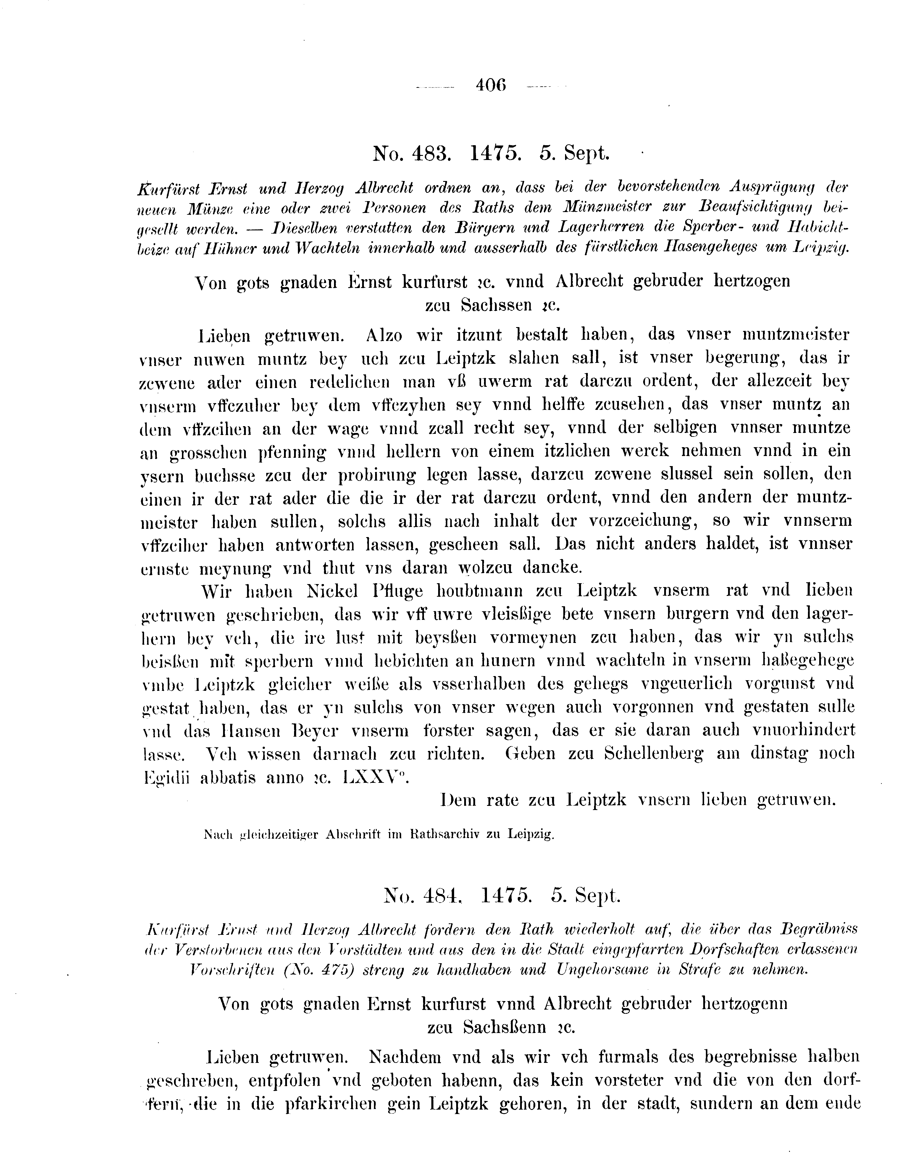 Historische Urkunde Seite 406 aus Band cds2_08