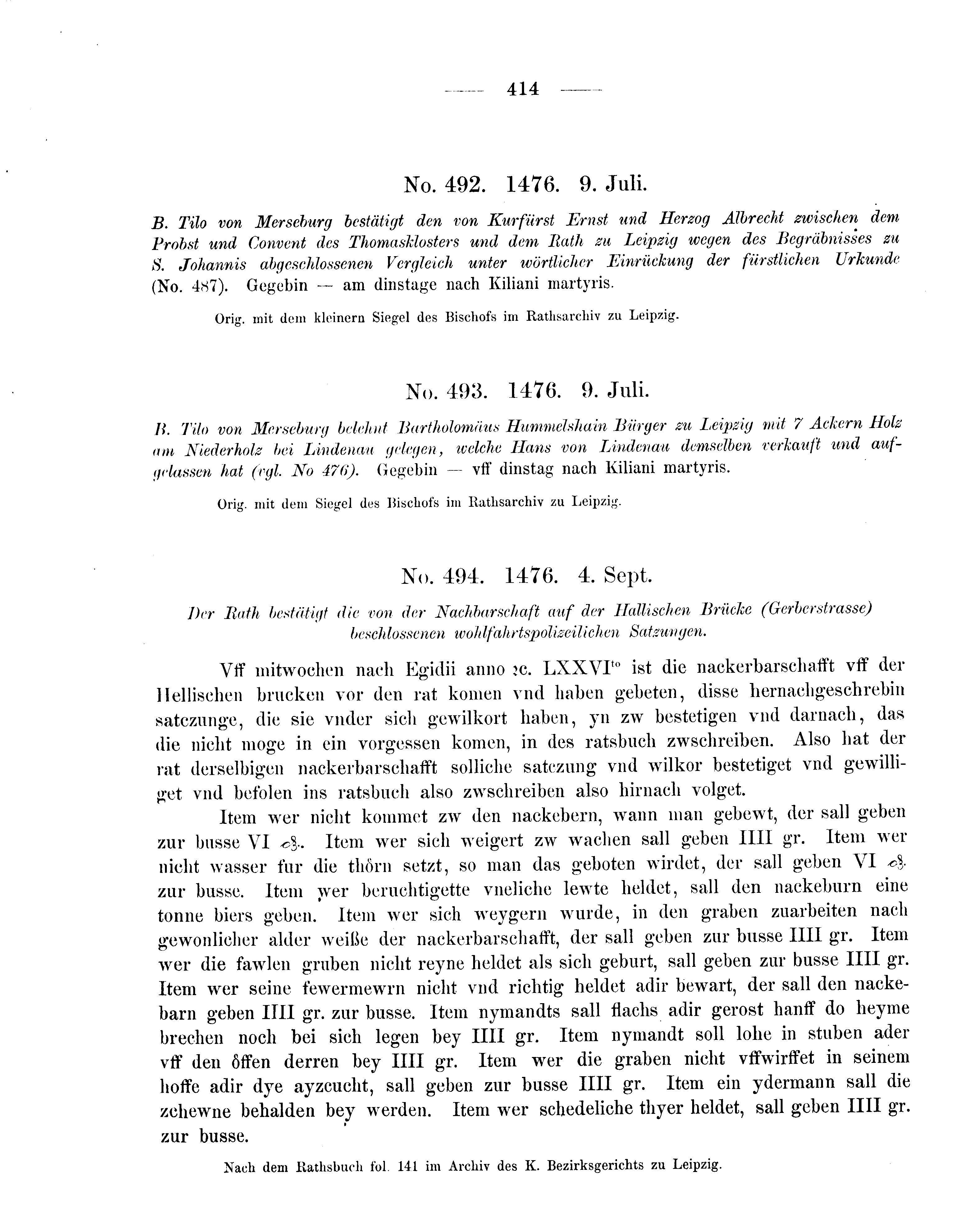 Historische Urkunde Seite 414 aus Band cds2_08