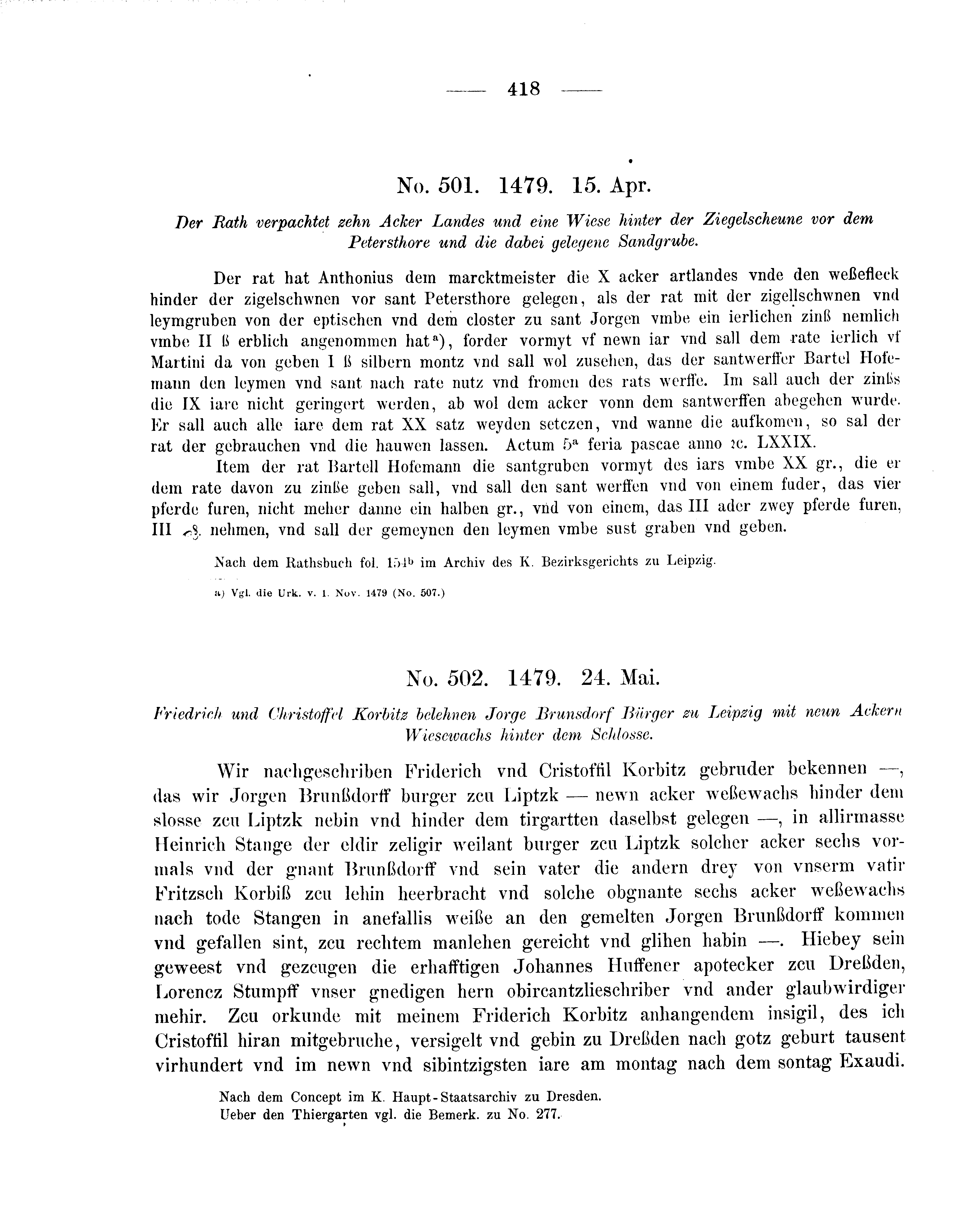 Historische Urkunde Seite 418 aus Band cds2_08