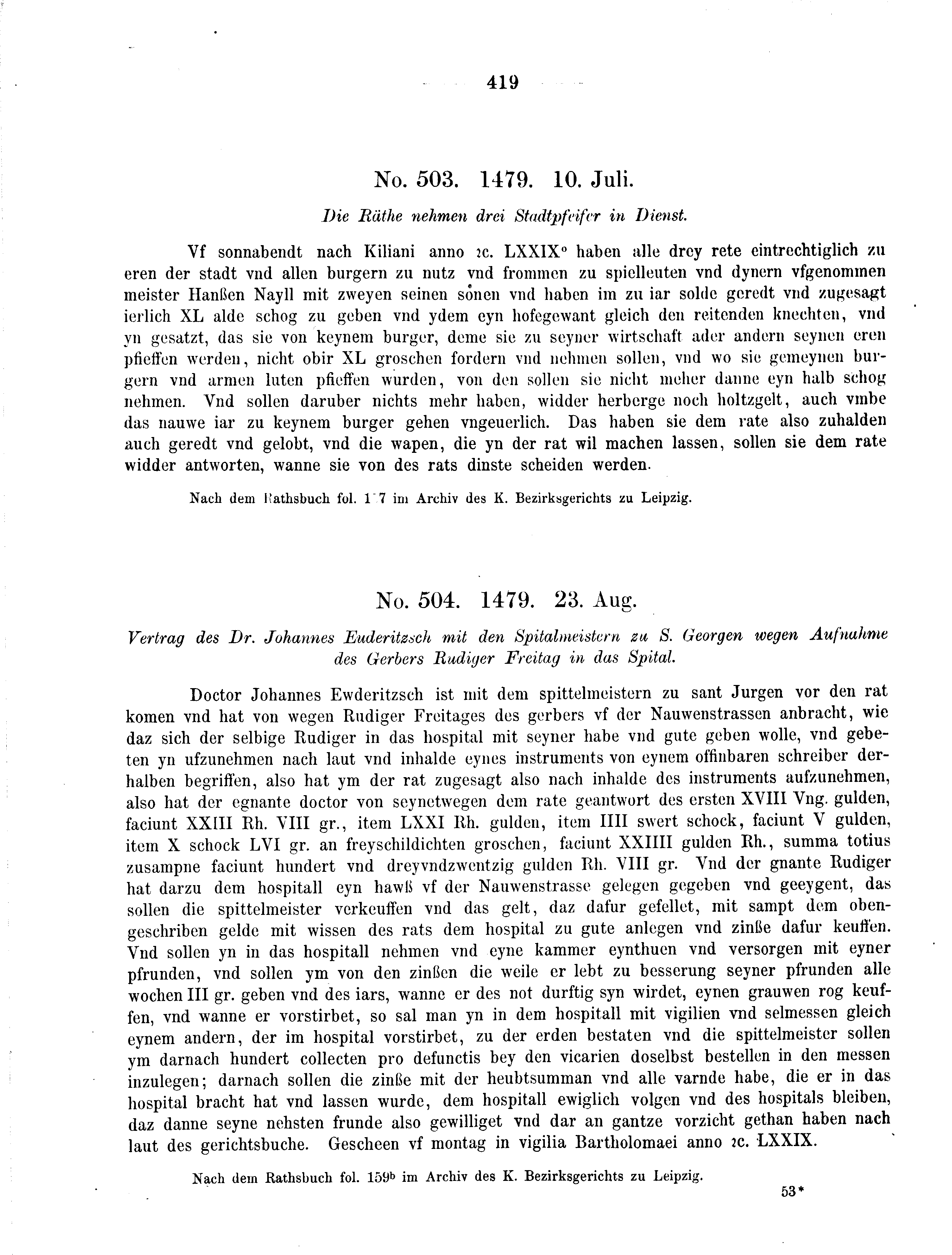 Historische Urkunde Seite 419 aus Band cds2_08