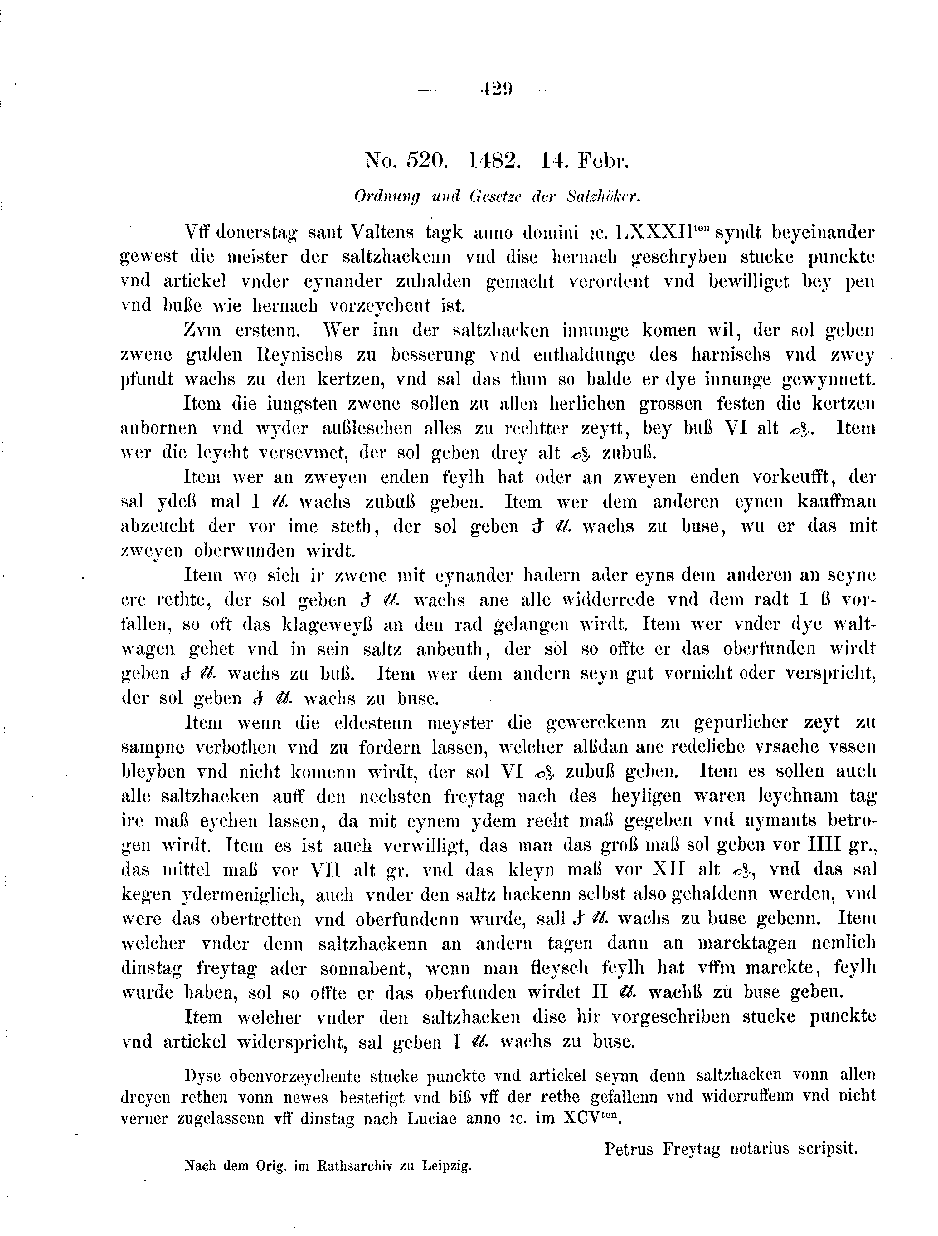 Historische Urkunde Seite 429 aus Band cds2_08