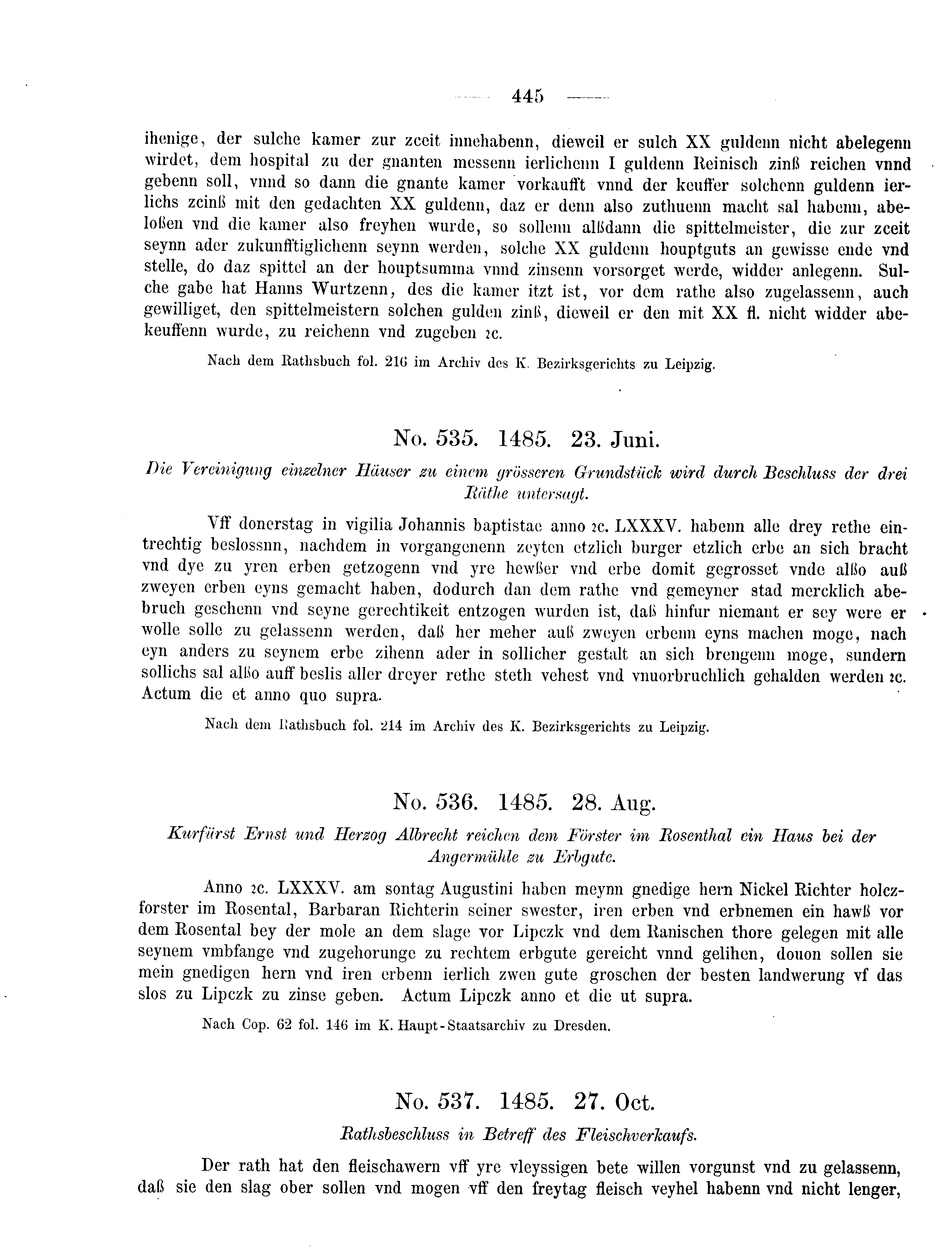 Historische Urkunde Seite 445 aus Band cds2_08