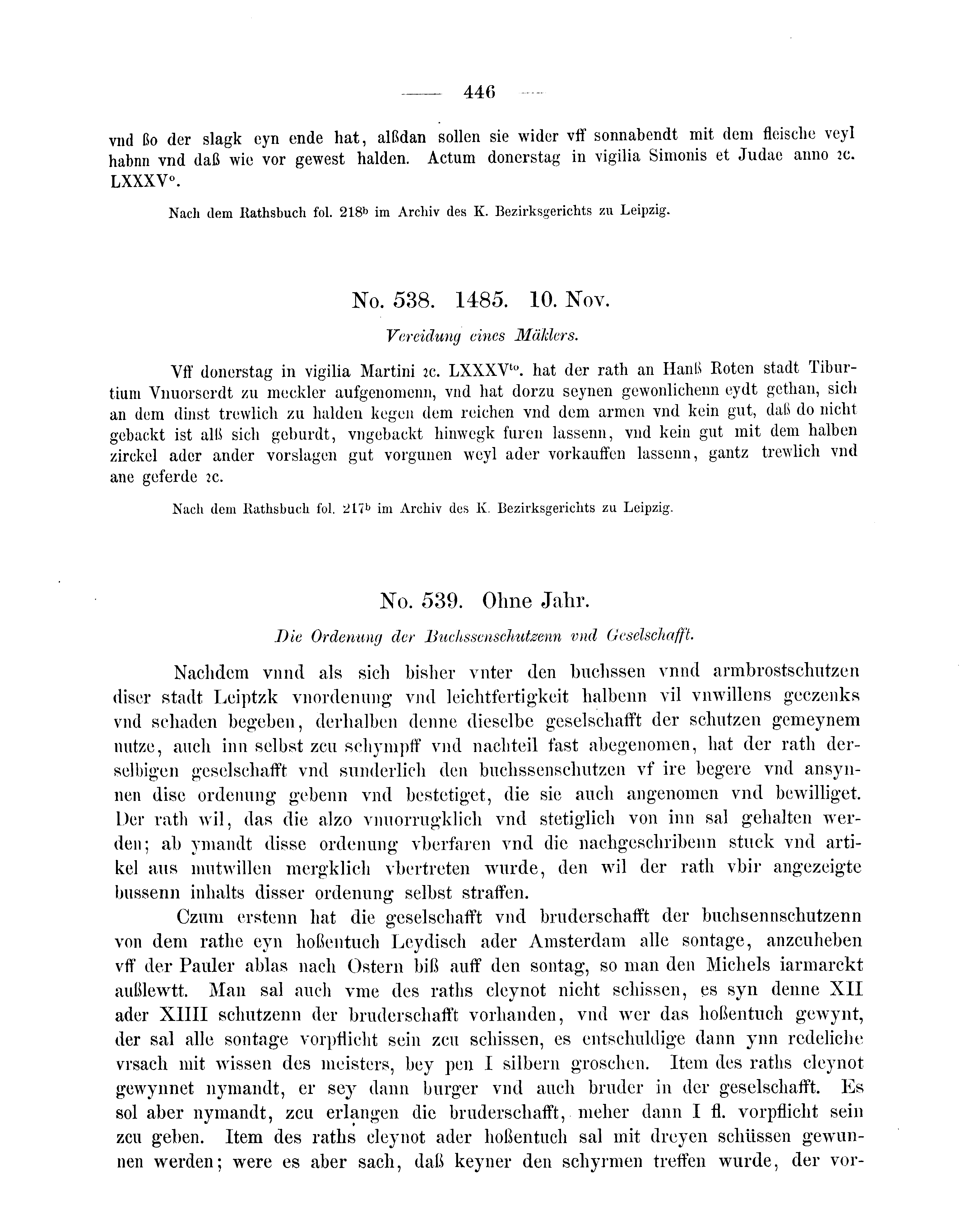 Historische Urkunde Seite 446 aus Band cds2_08