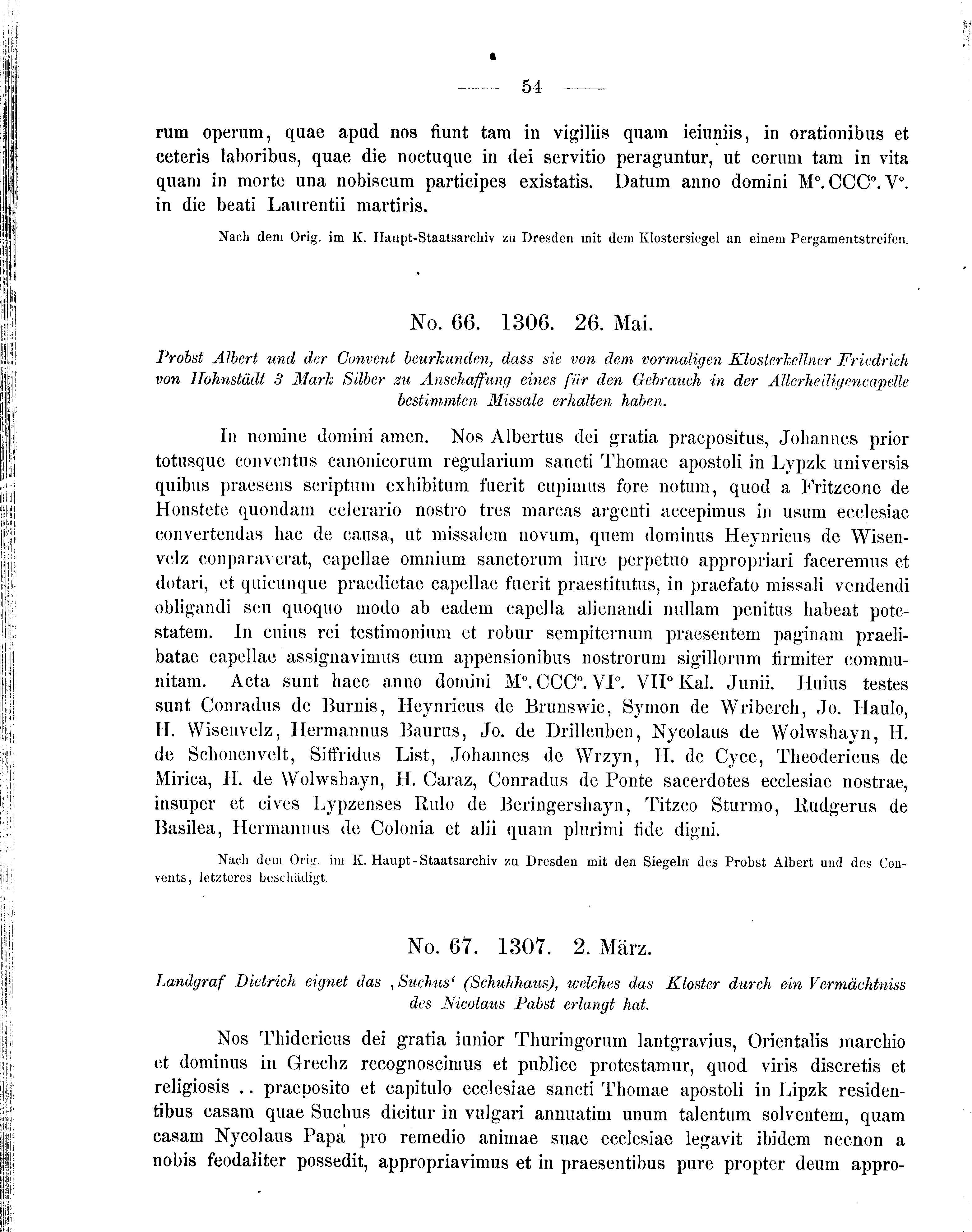 Historische Urkunde Seite 54 aus Band cds2_09