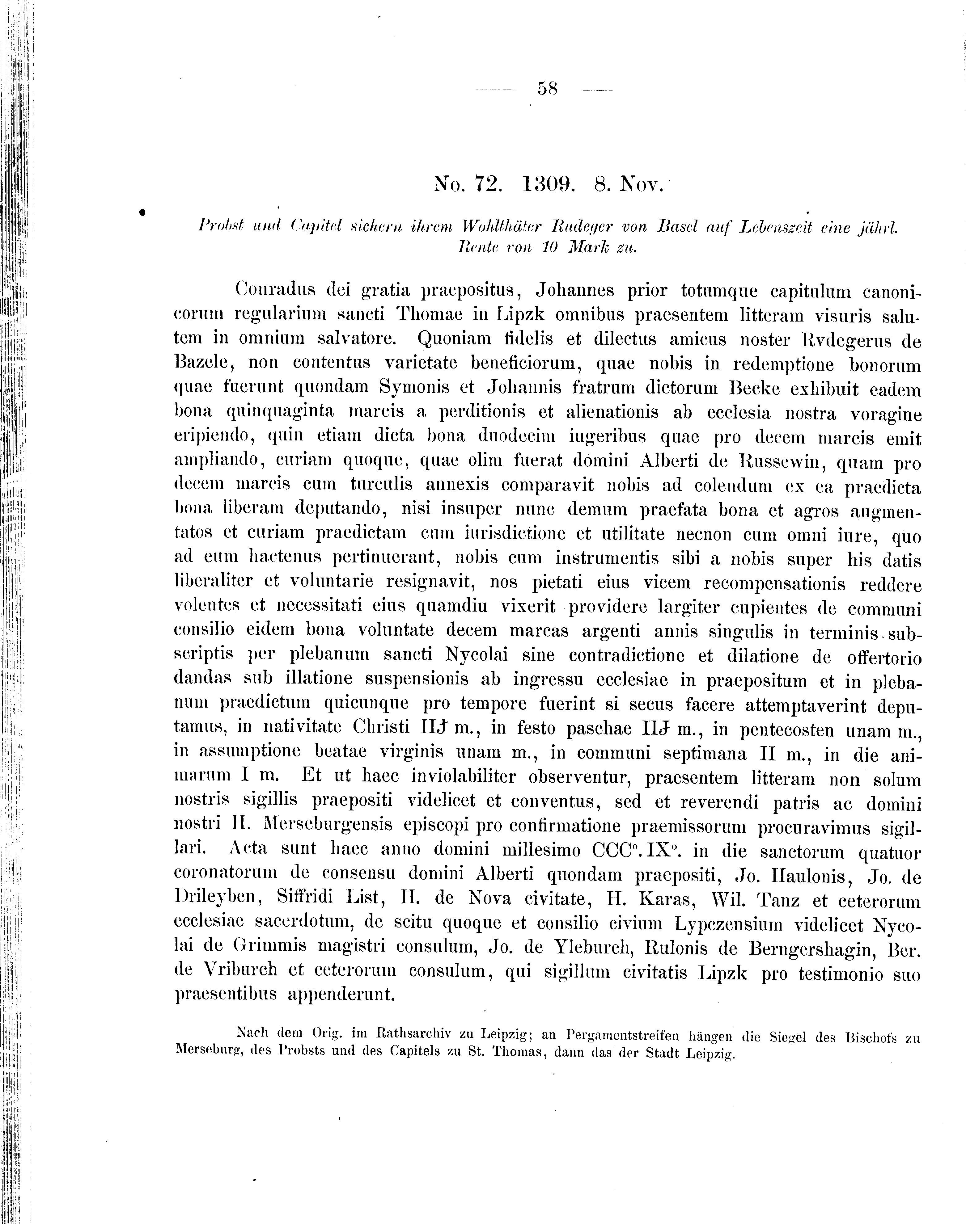 Historische Urkunde Seite 58 aus Band cds2_09