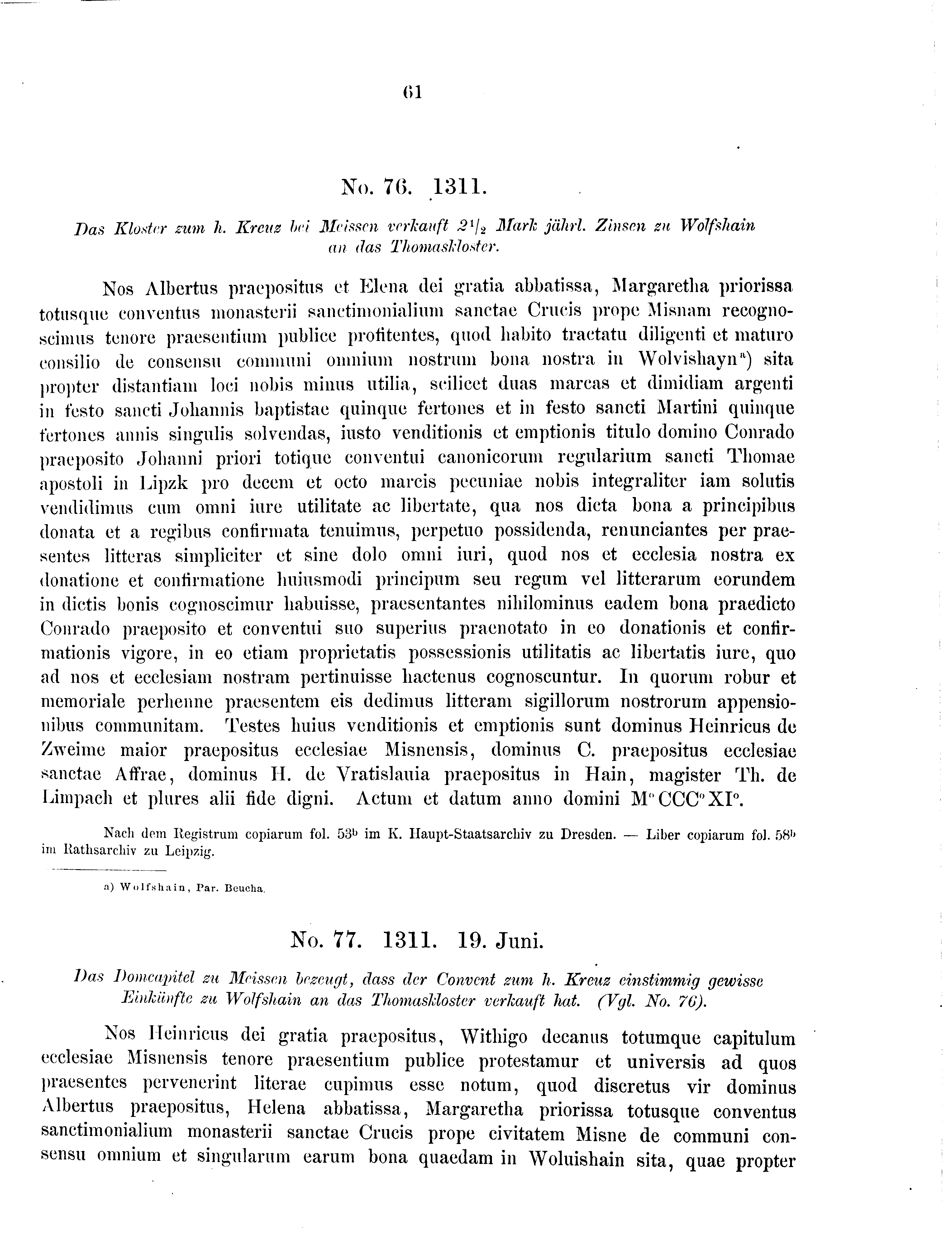 Historische Urkunde Seite 61 aus Band cds2_09