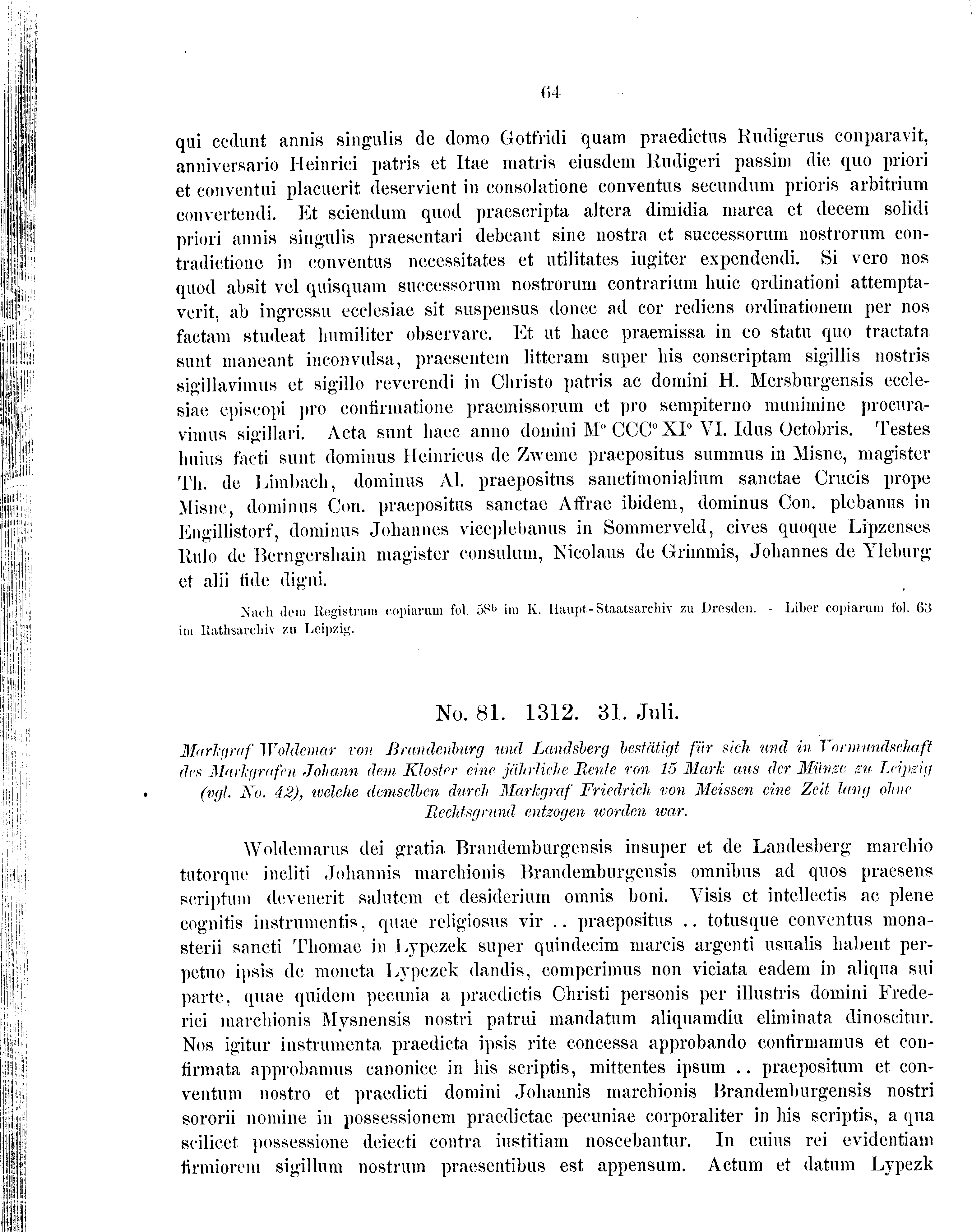 Historische Urkunde Seite 64 aus Band cds2_09