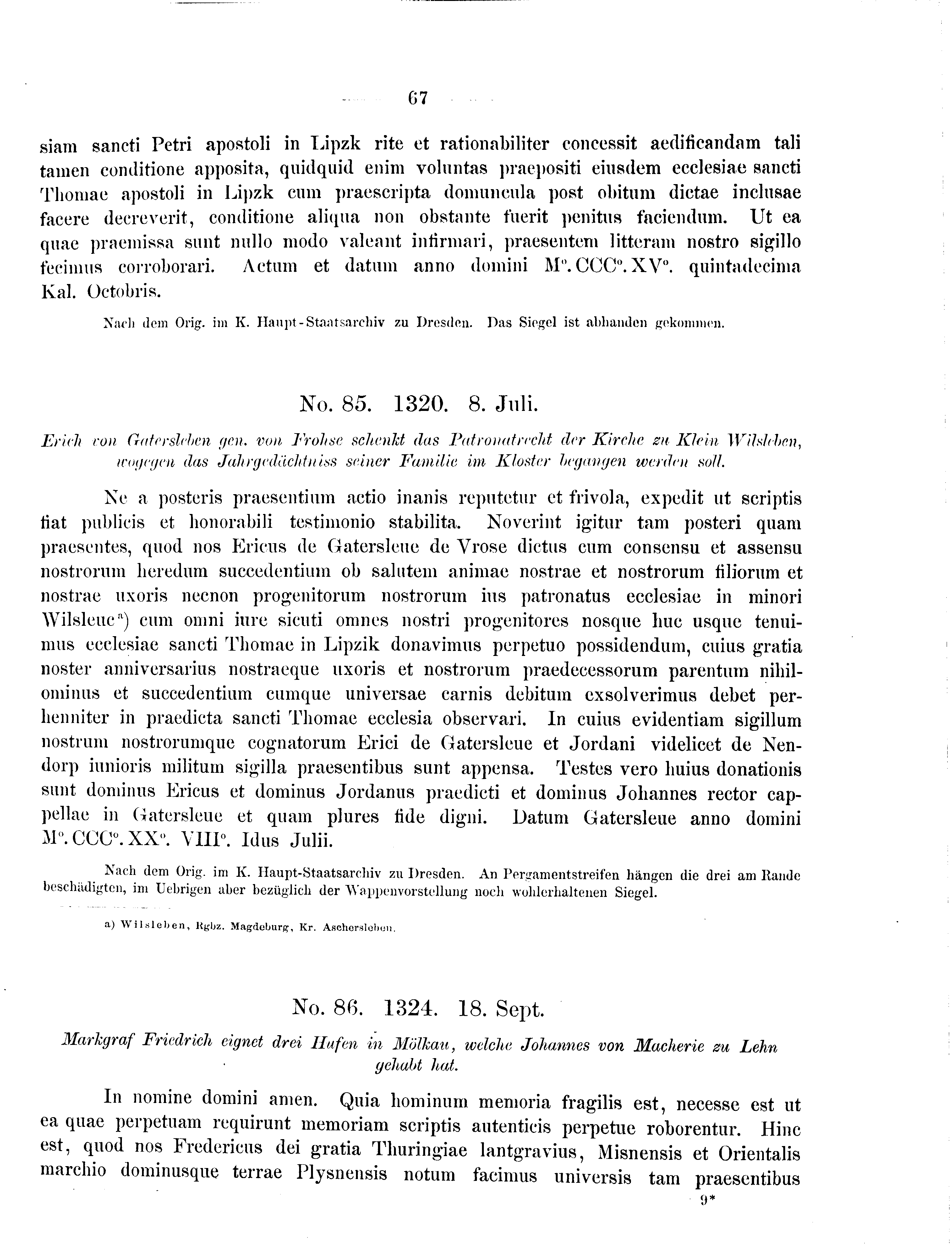 Historische Urkunde Seite 67 aus Band cds2_09