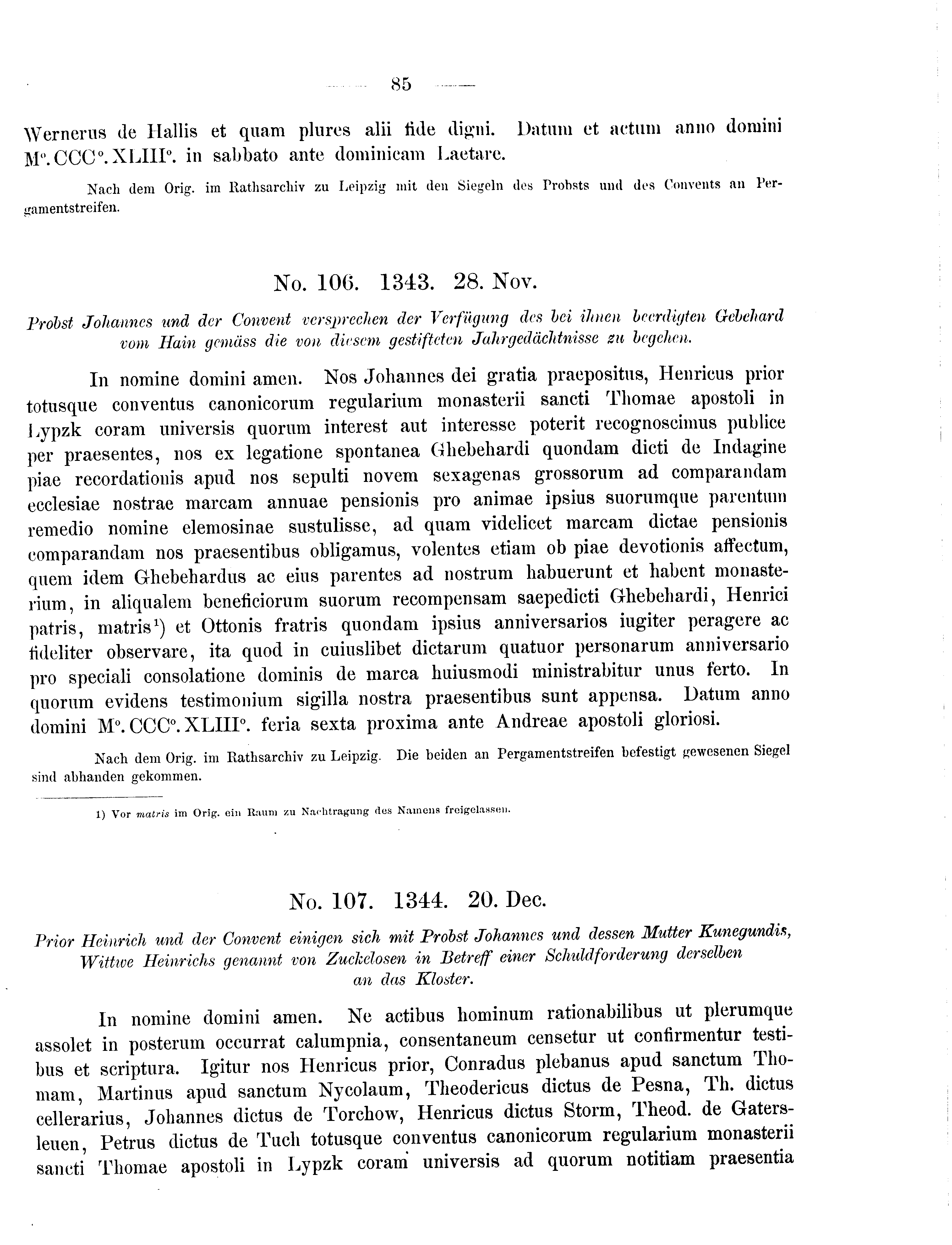 Historische Urkunde Seite 85 aus Band cds2_09