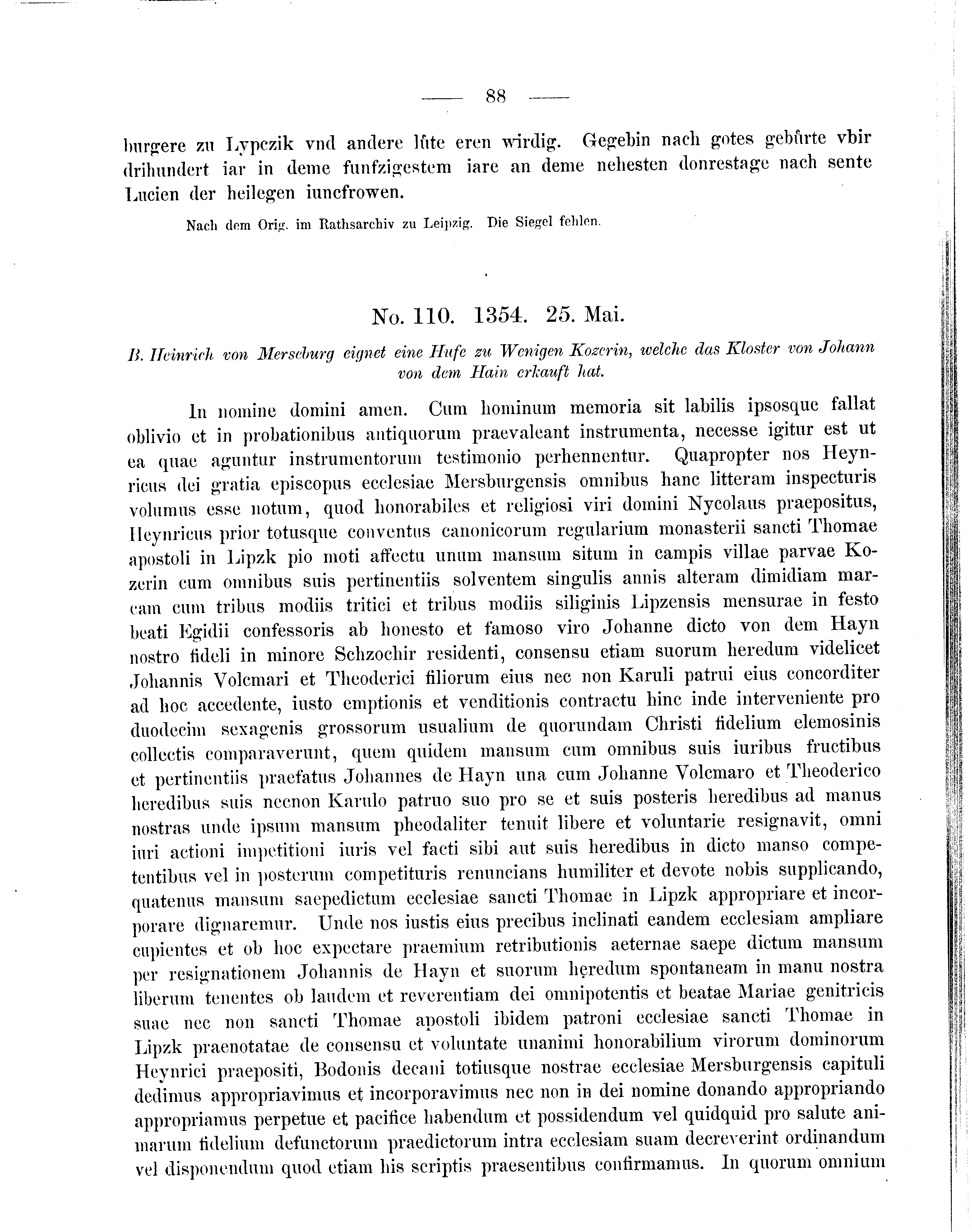 Historische Urkunde Seite 88 aus Band cds2_09