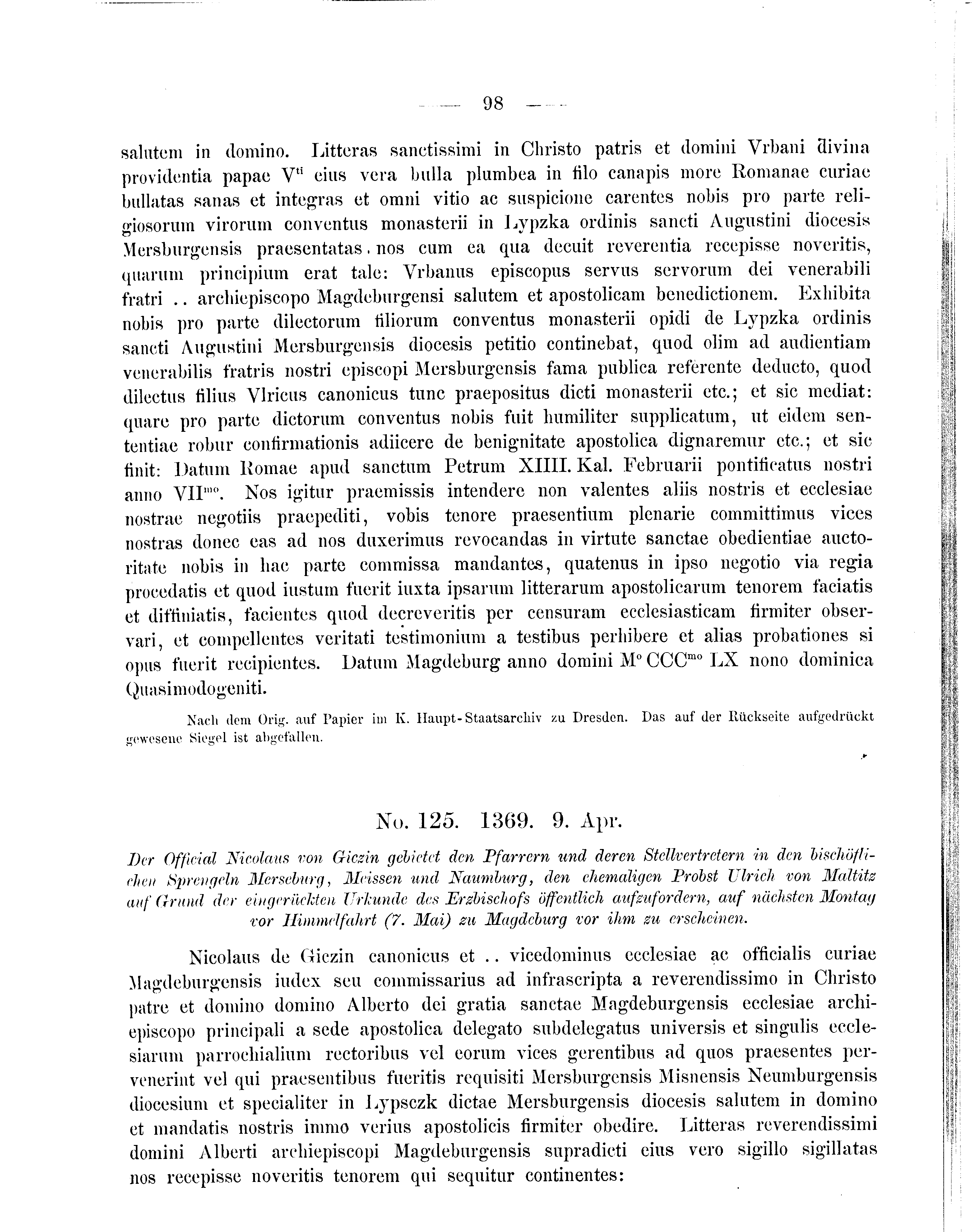 Historische Urkunde Seite 98 aus Band cds2_09