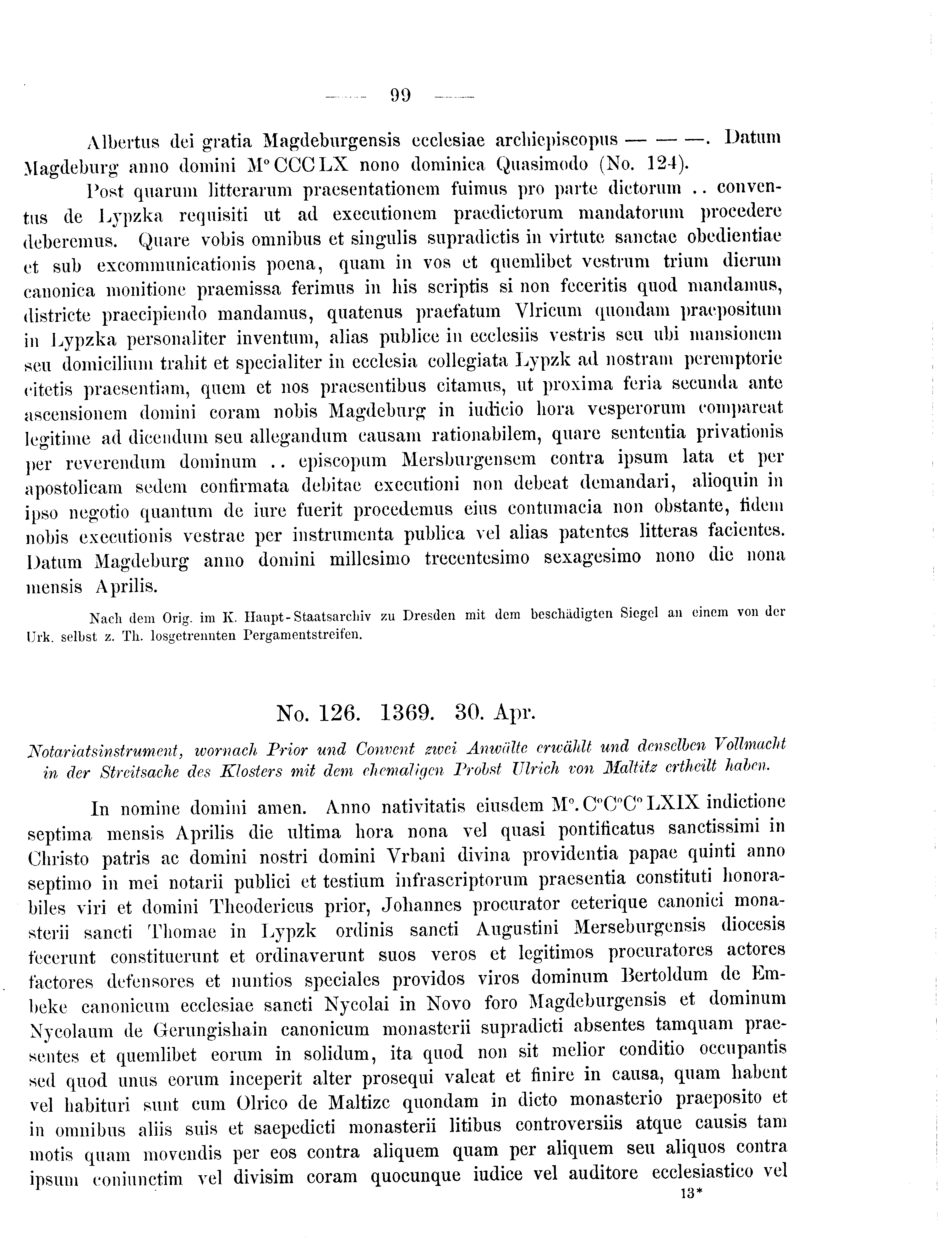 Historische Urkunde Seite 99 aus Band cds2_09