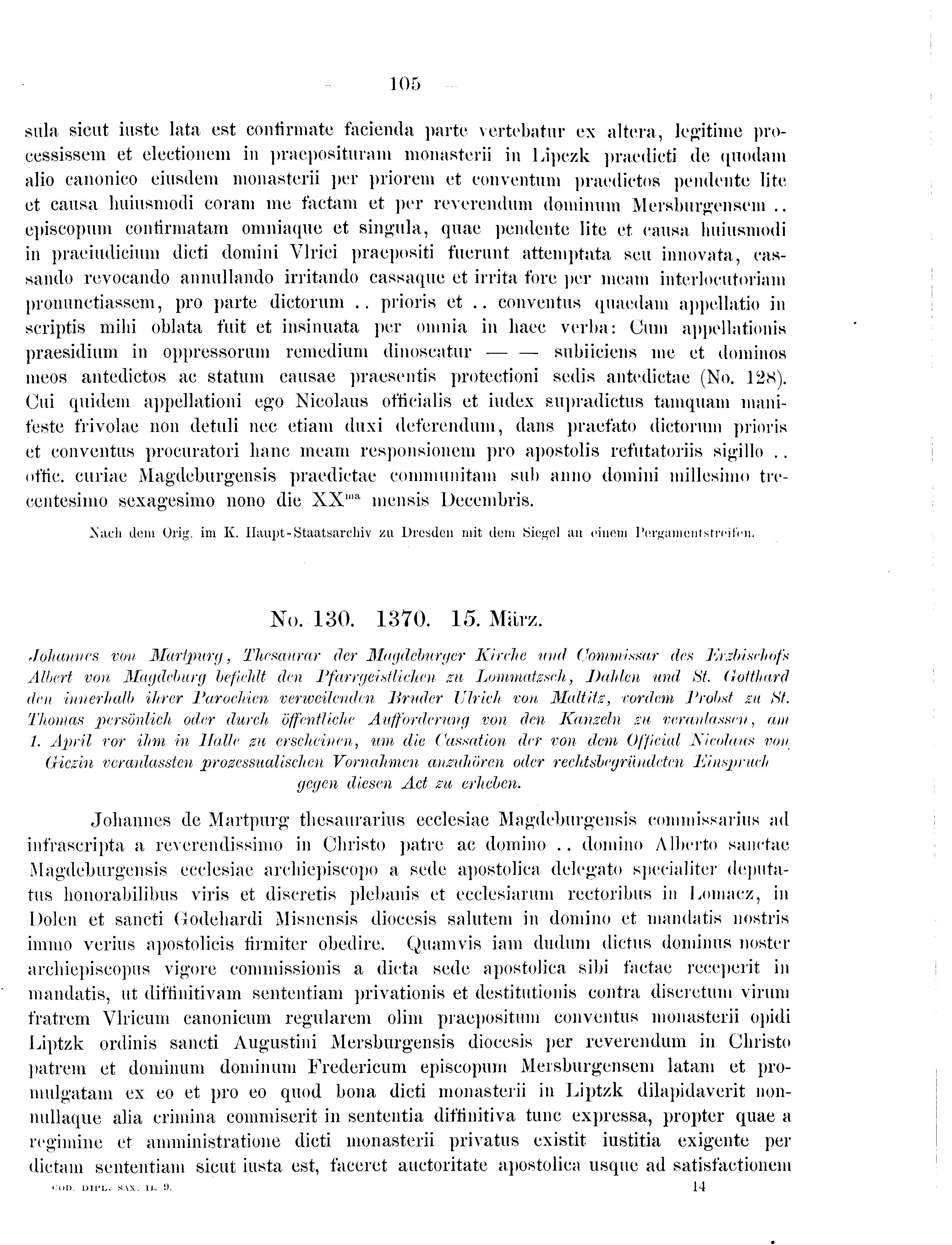 Historische Urkunde Seite 105 aus Band cds2_09