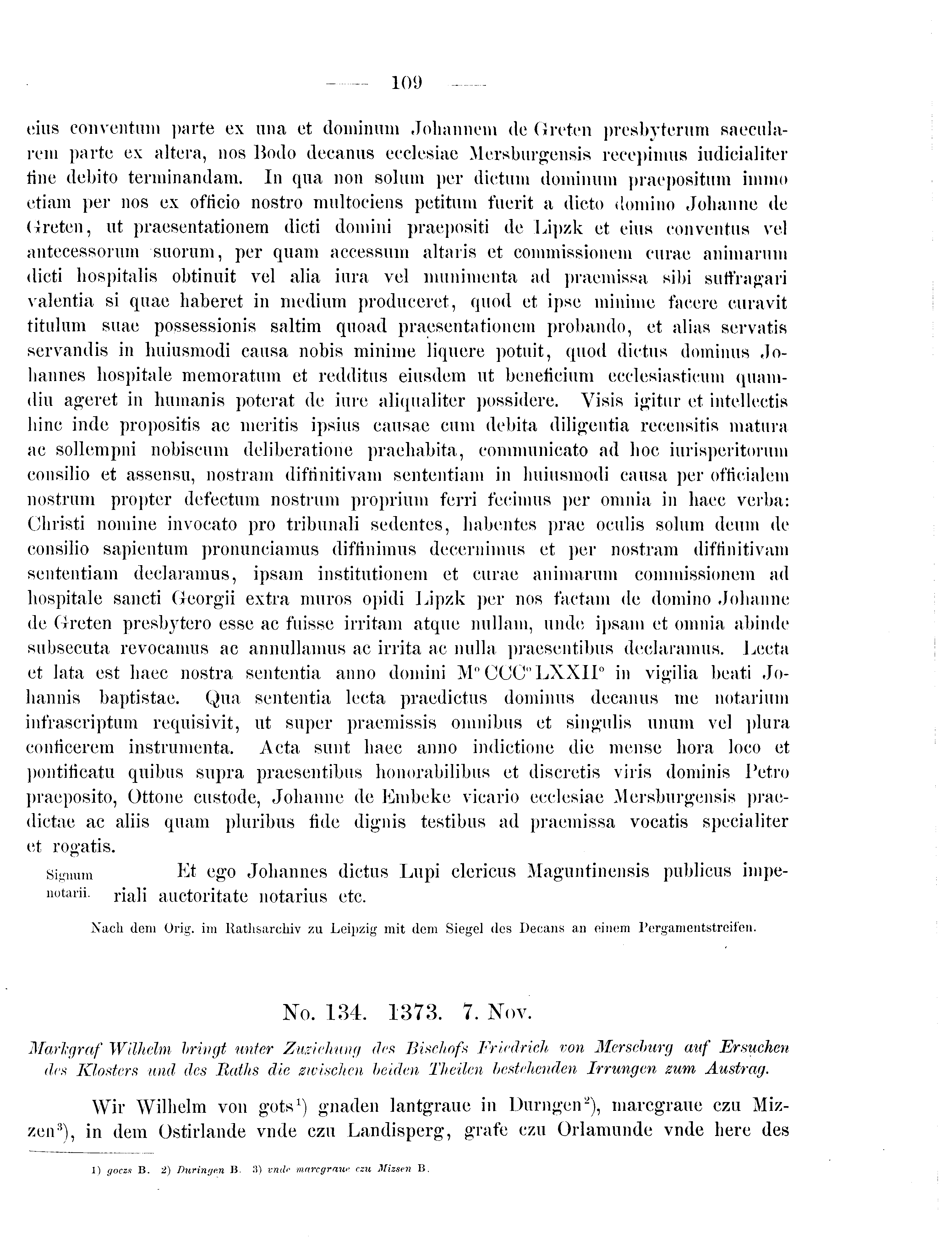 Historische Urkunde Seite 109 aus Band cds2_09