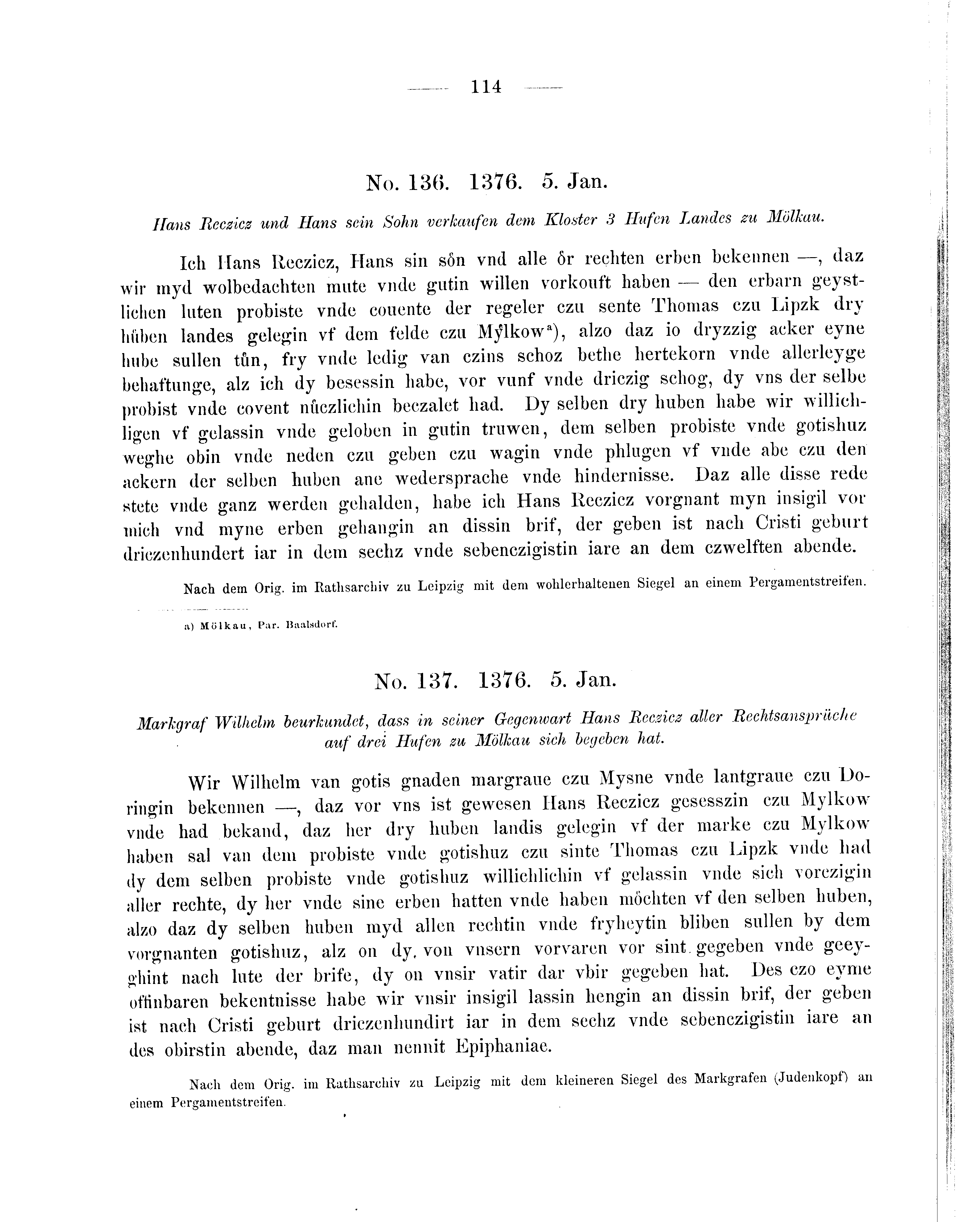 Historische Urkunde Seite 114 aus Band cds2_09